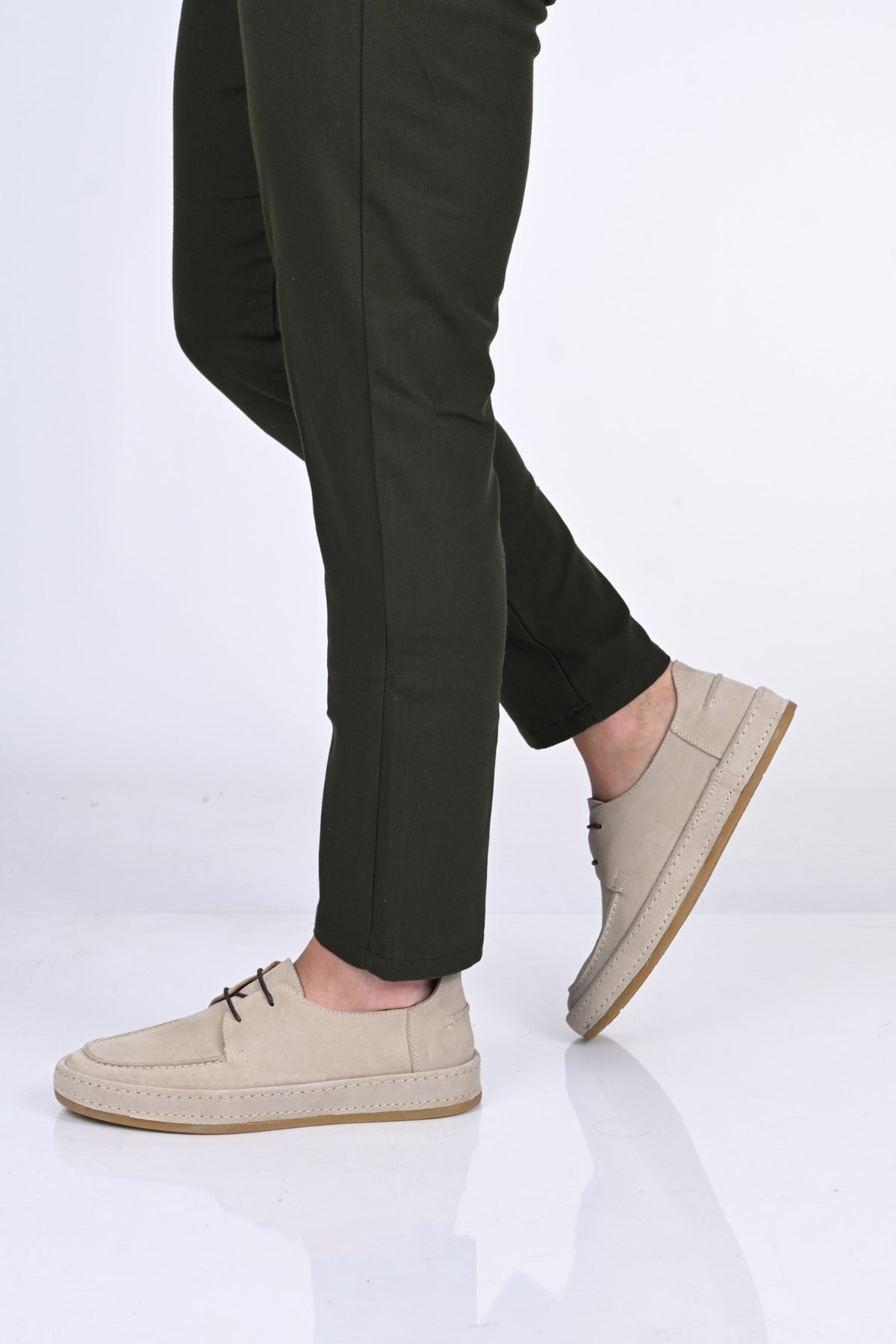 Bestello Bağcıklı Kauçuk Taban Hakiki Deri Loafer174-1875 Erkek Ayakkabı174-1875_VIZON SUET_40Loafers