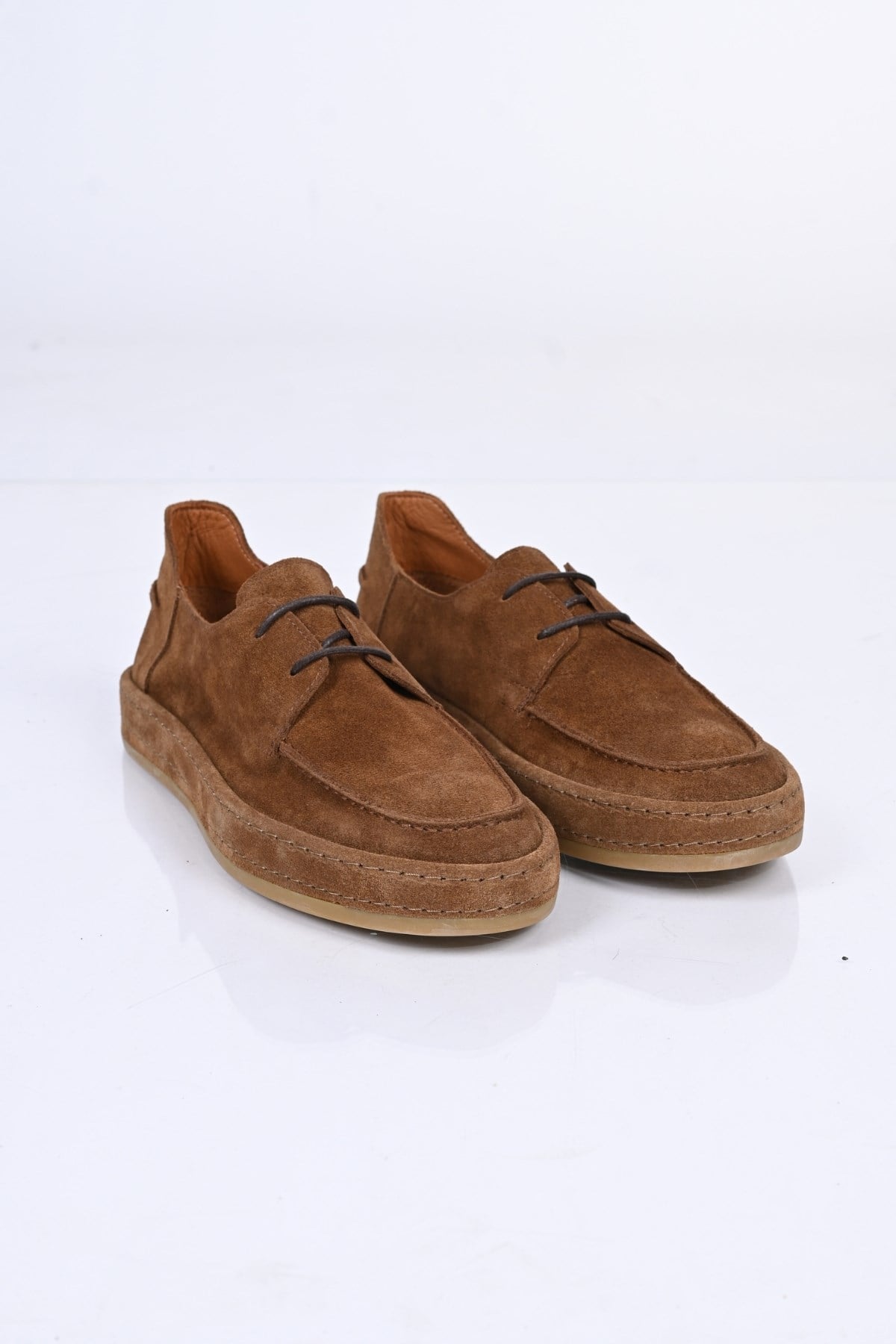 Bestello Bağcıklı Kauçuk Taban Hakiki Deri Loafer174-1875 Erkek Ayakkabı174-1875_TABA SUET_40Loafers