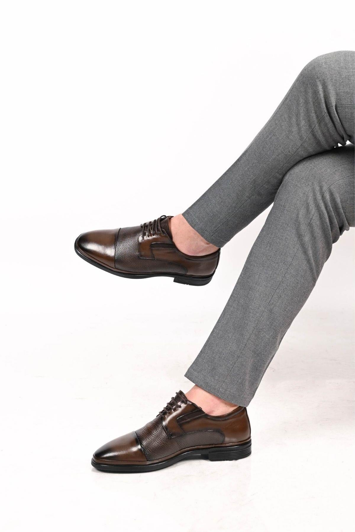 Bestello Bağcıklı Kauçuk Taban Hakiki Deri Comfort Ayakkabı 333-1490 Erkek Ayakkabı333-1490_KAHVE_39Casuals