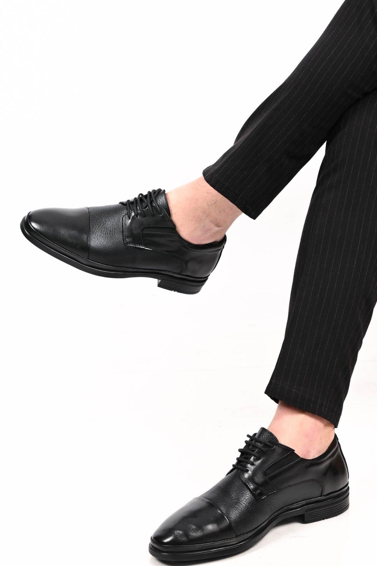 Bestello Bağcıklı Kauçuk Taban Hakiki Deri Comfort Ayakkabı 333-1490 Erkek Ayakkabı333-1490_SIYAH_39Casuals