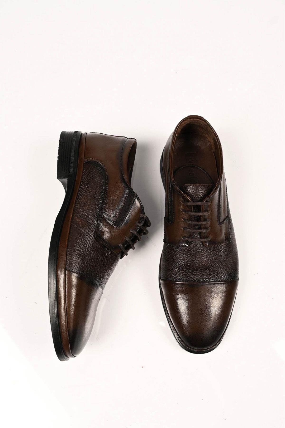 Bestello Bağcıklı Kauçuk Taban Hakiki Deri Comfort Ayakkabı 333-1490 Erkek Ayakkabı333-1490_KAHVE_39Casuals
