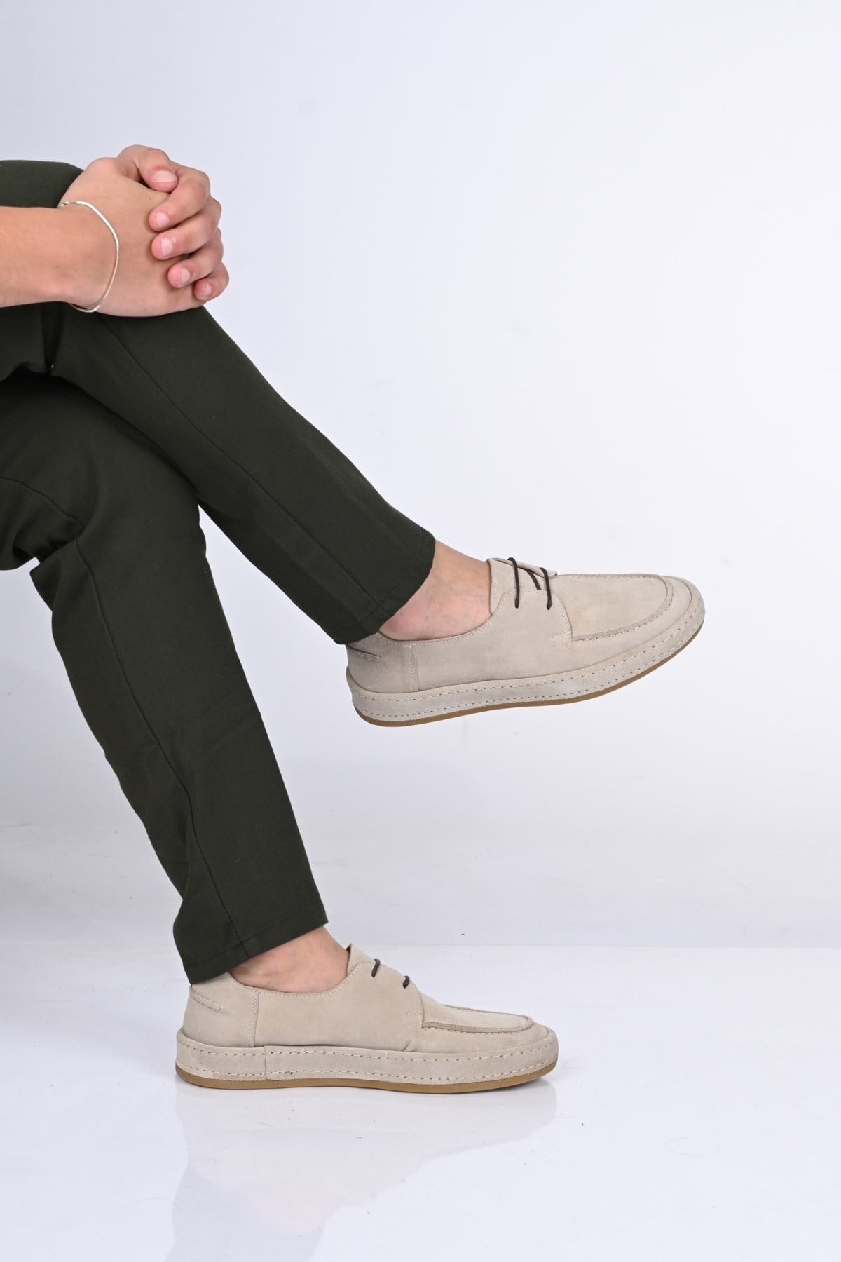 Bestello Bağcıklı Kauçuk Taban Hakiki Deri Loafer174-1875 Erkek Ayakkabı174-1875_VIZON SUET_40Loafers