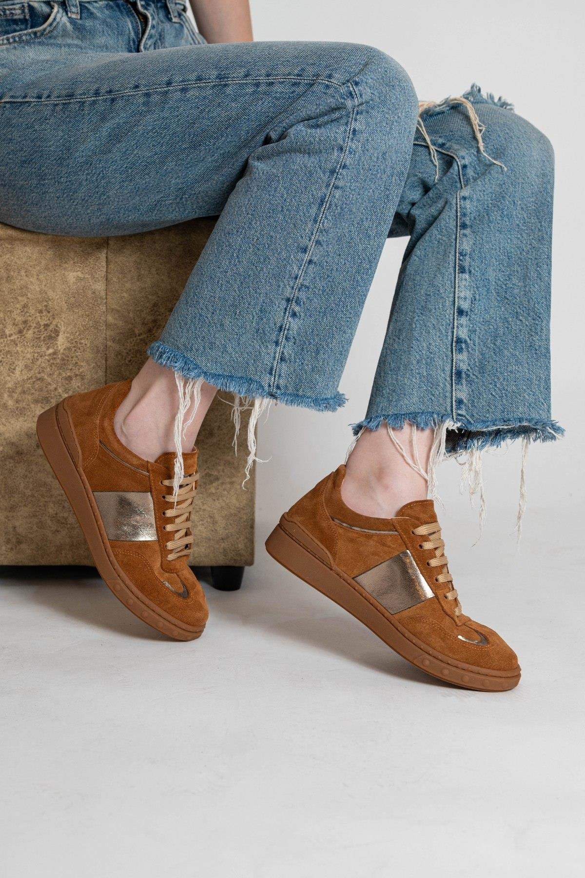 Bestello Bağcıklı Kauçuk Taban Sneaker 101-GUMK-01 Kadın Ayakkabı101-GUMK-01_TABA SUET_36Sneaker