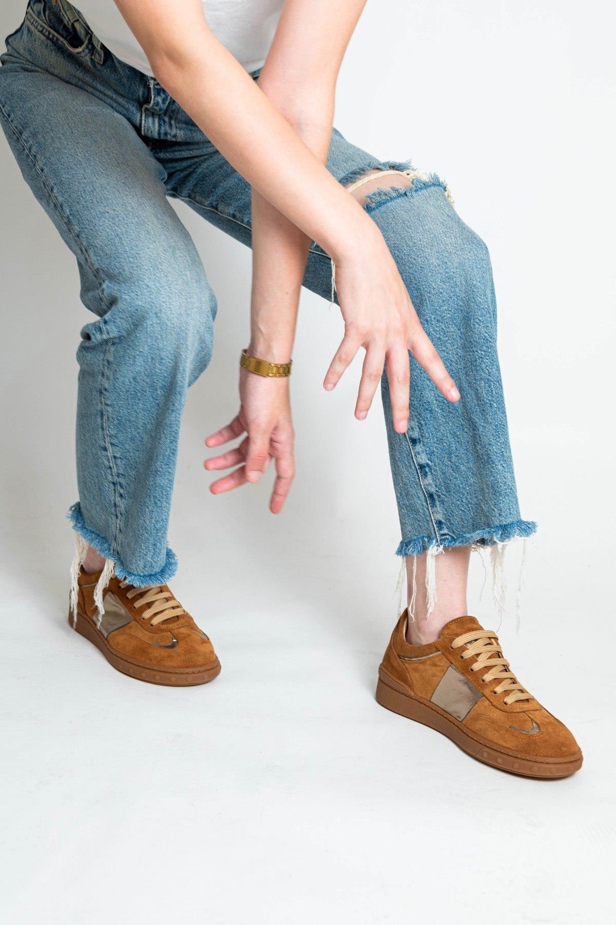 Bestello Bağcıklı Kauçuk Taban Sneaker 101-GUMK-01 Kadın Ayakkabı101-GUMK-01_TABA SUET_36Sneaker