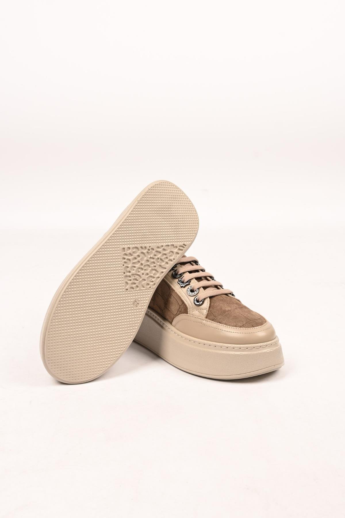 Bestello Bağcıklı Poli Taban Hakiki Deri Sneaker 334-7877-49 Kadın Ayakkabı334-7877-49_VIZON_36Sneaker