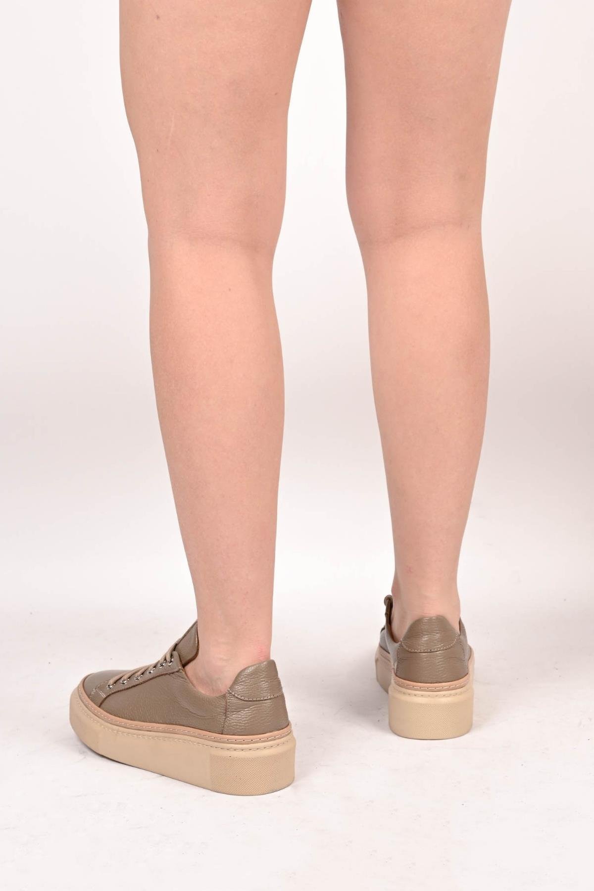 Bestello Bağcıklı Poli Taban Hakiki Deri Casual 334-5022-09 Kadın Ayakkabı334-5022-09_VIZON_36Casuals