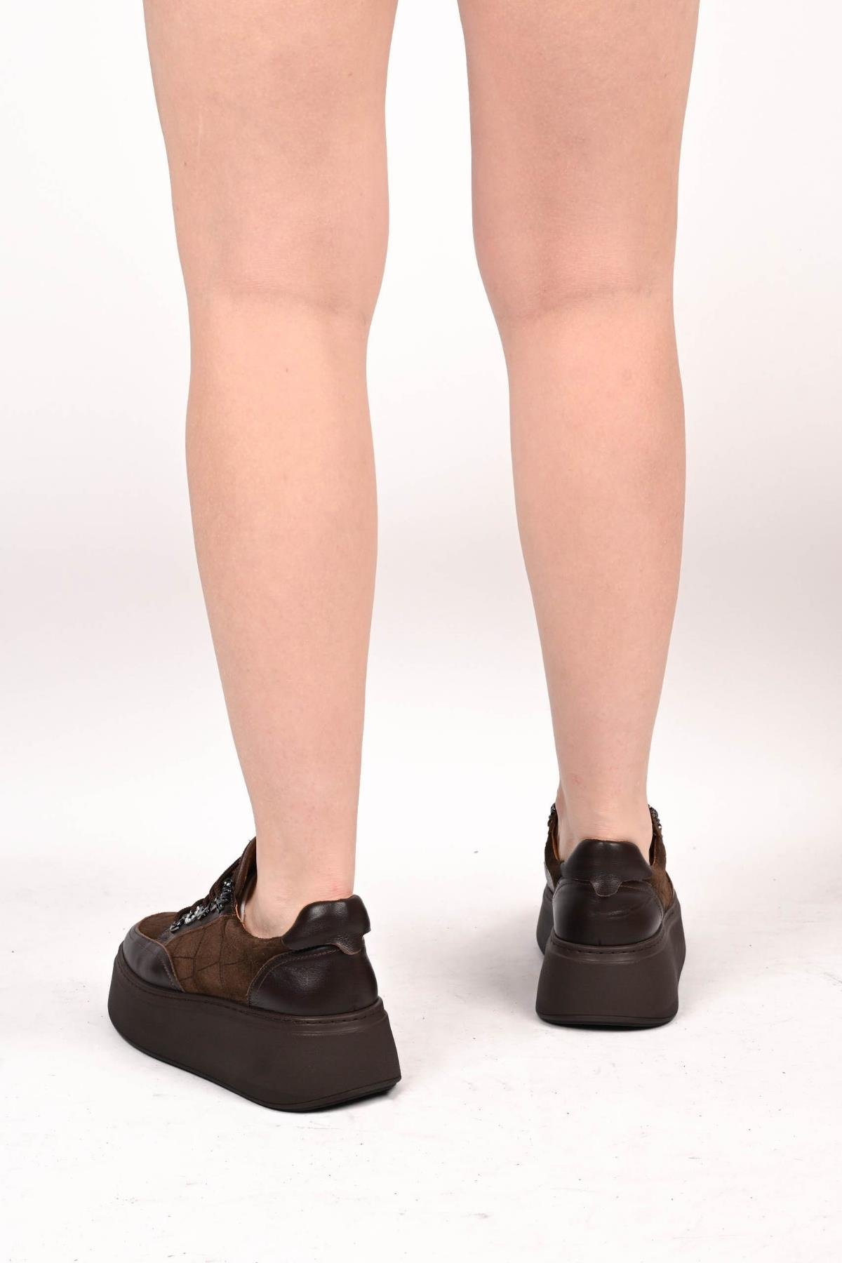 Bestello Bağcıklı Poli Taban Hakiki Deri Sneaker 334-7877-49 Kadın Ayakkabı334-7877-49_KAHVE_36Sneaker