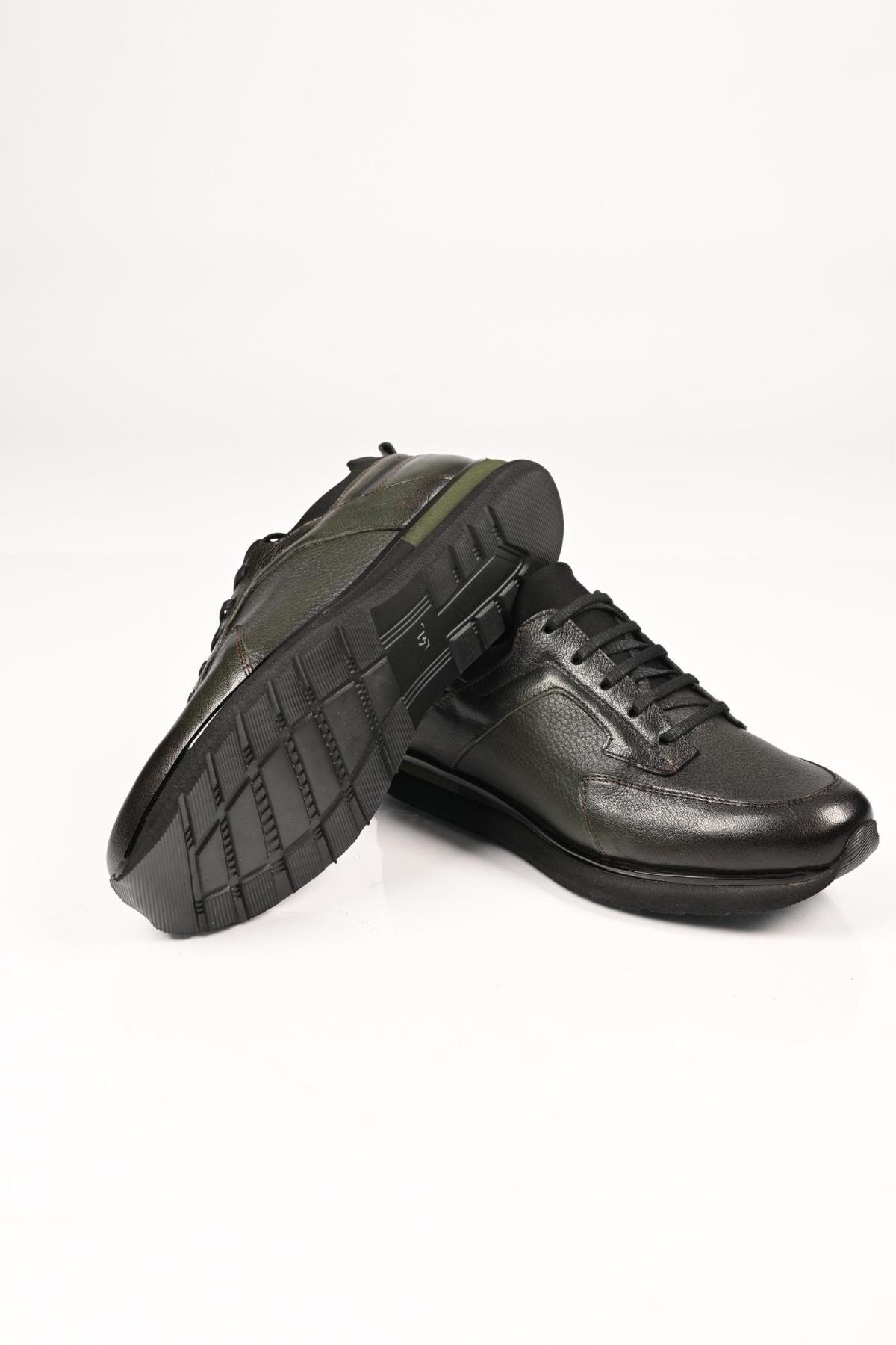 Bestello Bağcıklı Streç Detaylı Eva Taban Hakiki Deri Sneaker 172-64250 Erkek Ayakkabı172-64250_HAKI_39Sneakers