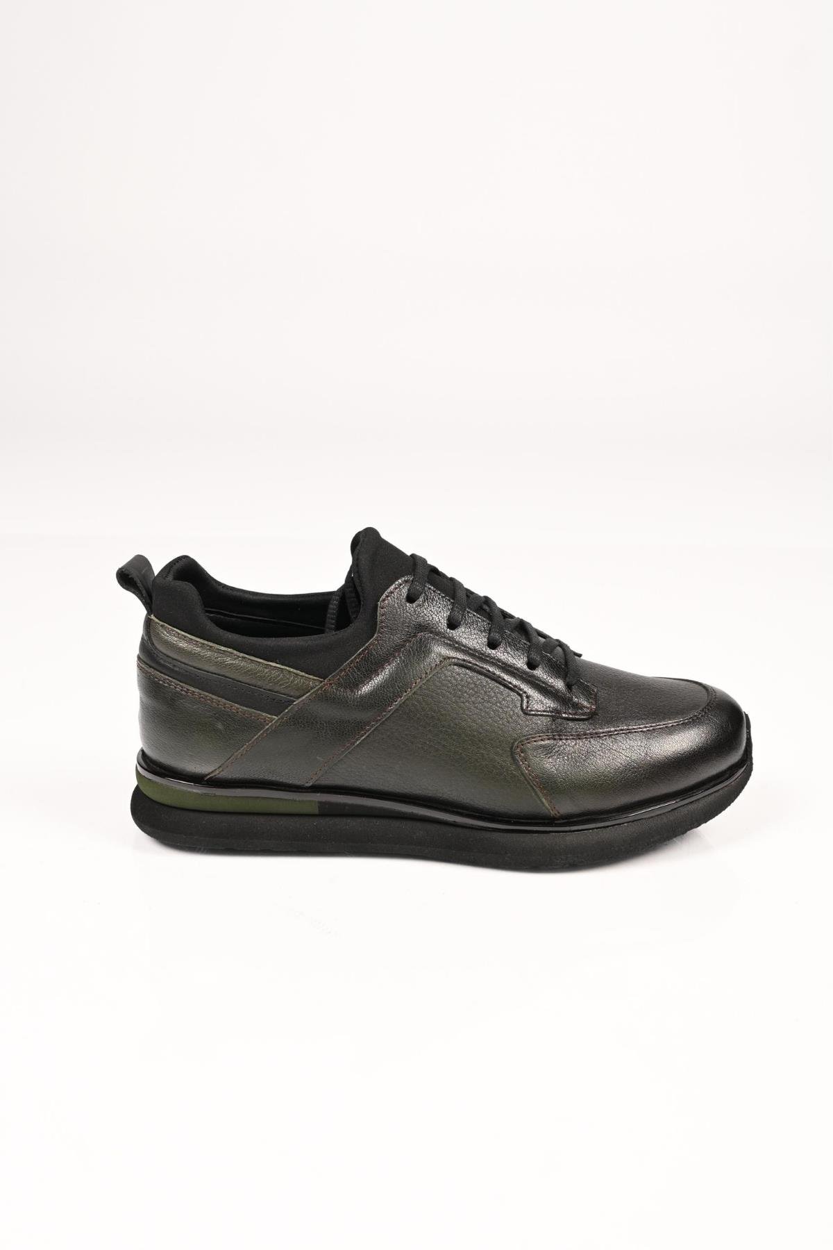 Bestello Bağcıklı Streç Detaylı Eva Taban Hakiki Deri Sneaker 172-64250 Erkek Ayakkabı172-64250_HAKI_39Sneakers