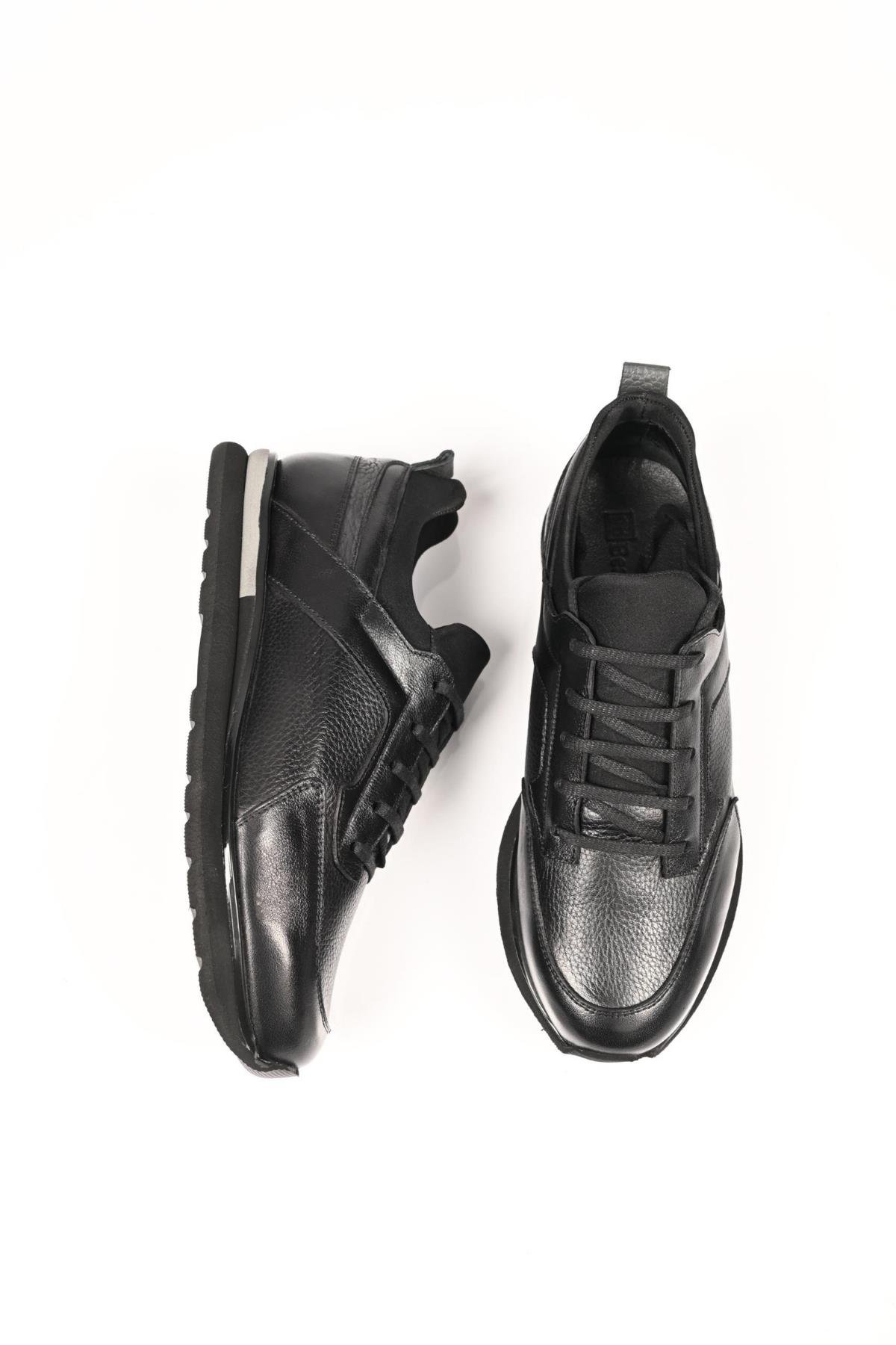 Bestello Bağcıklı Streç Detaylı Eva Taban Hakiki Deri Sneaker 172-64250 Erkek Ayakkabı172-64250_SIYAH_39Sneakers