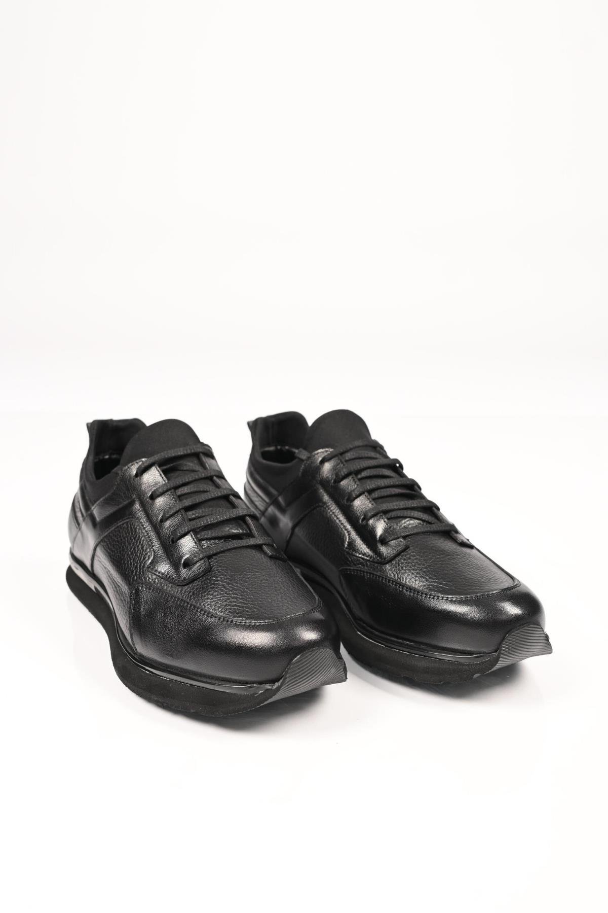 Bestello Bağcıklı Streç Detaylı Eva Taban Hakiki Deri Sneaker 172-64250 Erkek Ayakkabı172-64250_SIYAH_39Sneakers