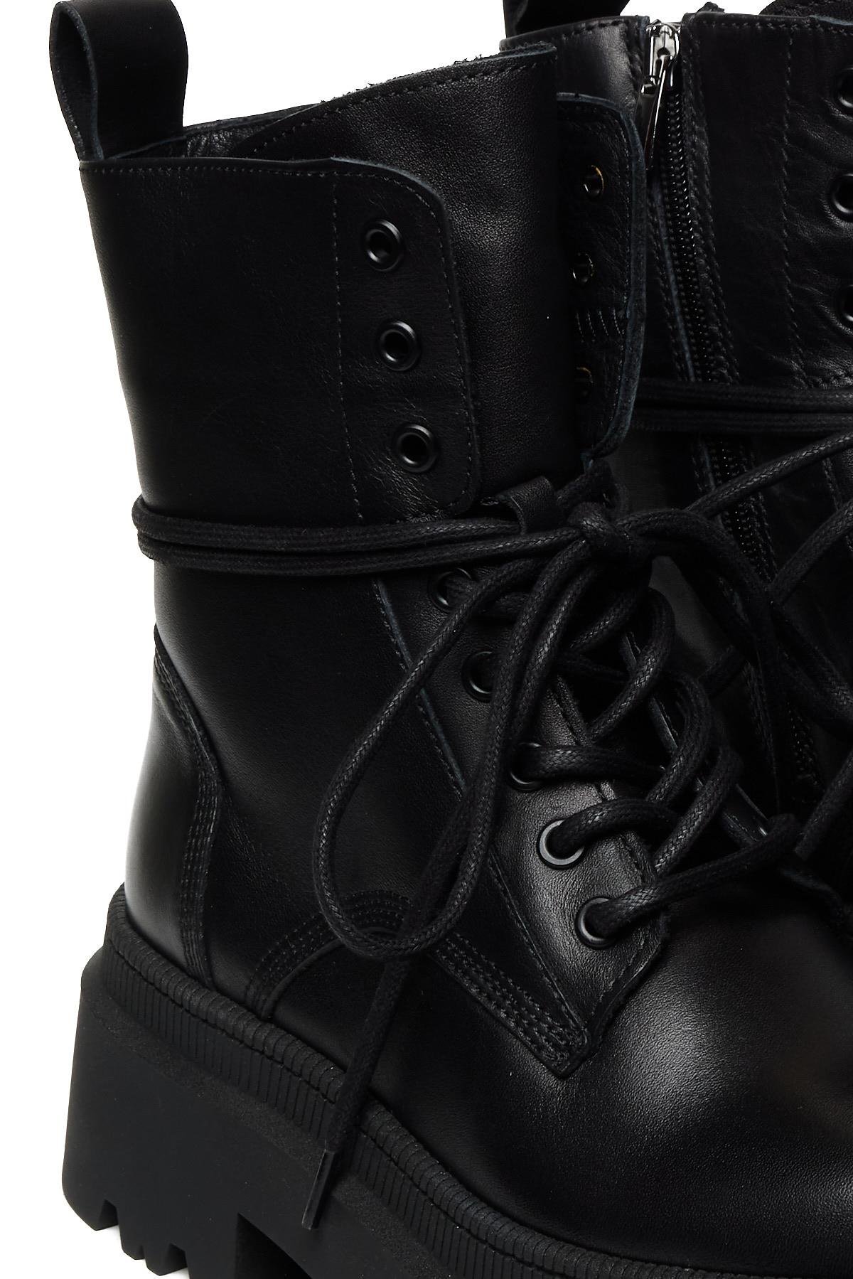 Bestello Bağcıklı Termo Taban Düz Bot 332-8040 Kadın Bot332-8040_SIYAH_36Casual Boots