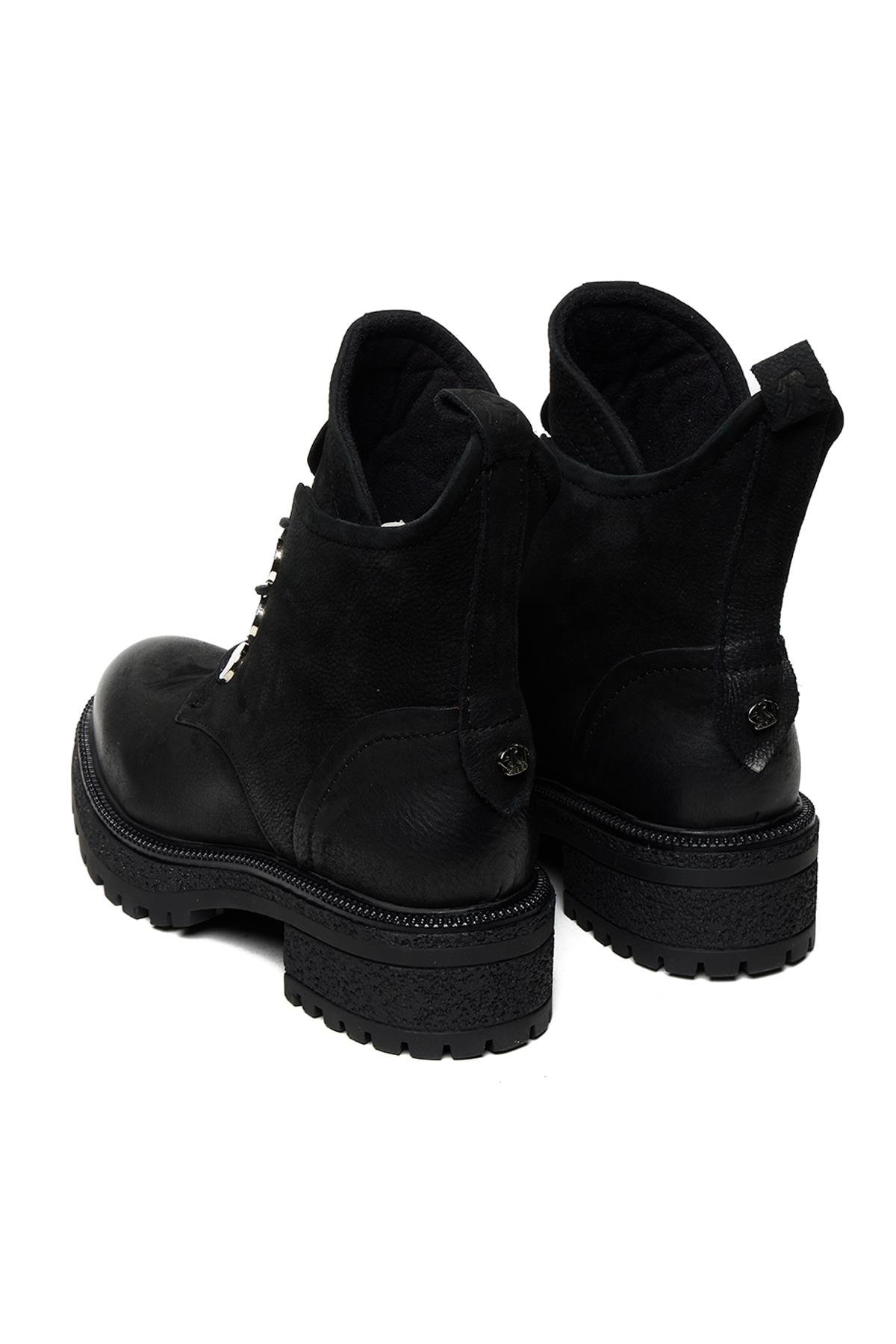 Bestello Bağcıklı Termo Taban Düz Bot 332-1050 Kadın Bot332-1050_SIYAH_36Casual Boots