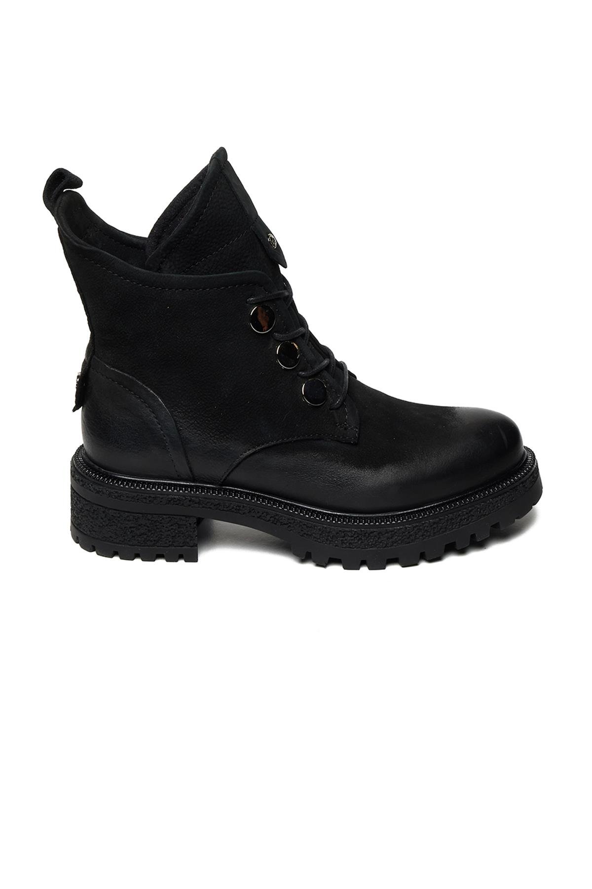 Bestello Bağcıklı Termo Taban Düz Bot 332-1050 Kadın Bot332-1050_SIYAH_36Casual Boots