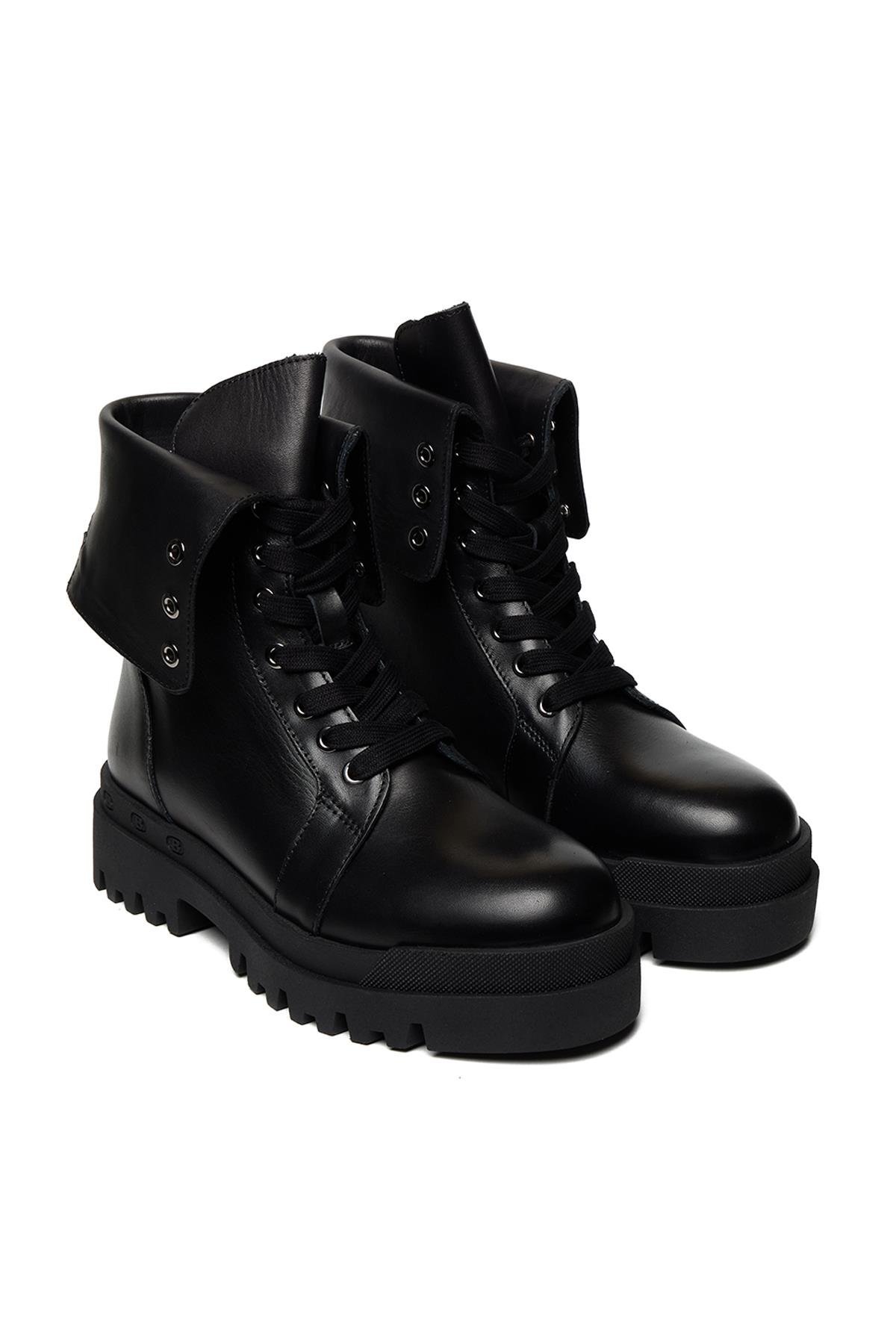 Bestello Bağcıklı Termo Taban Düz Bot 332-8070 Kadın Bot332-8070_SIYAH_36Casual Boots