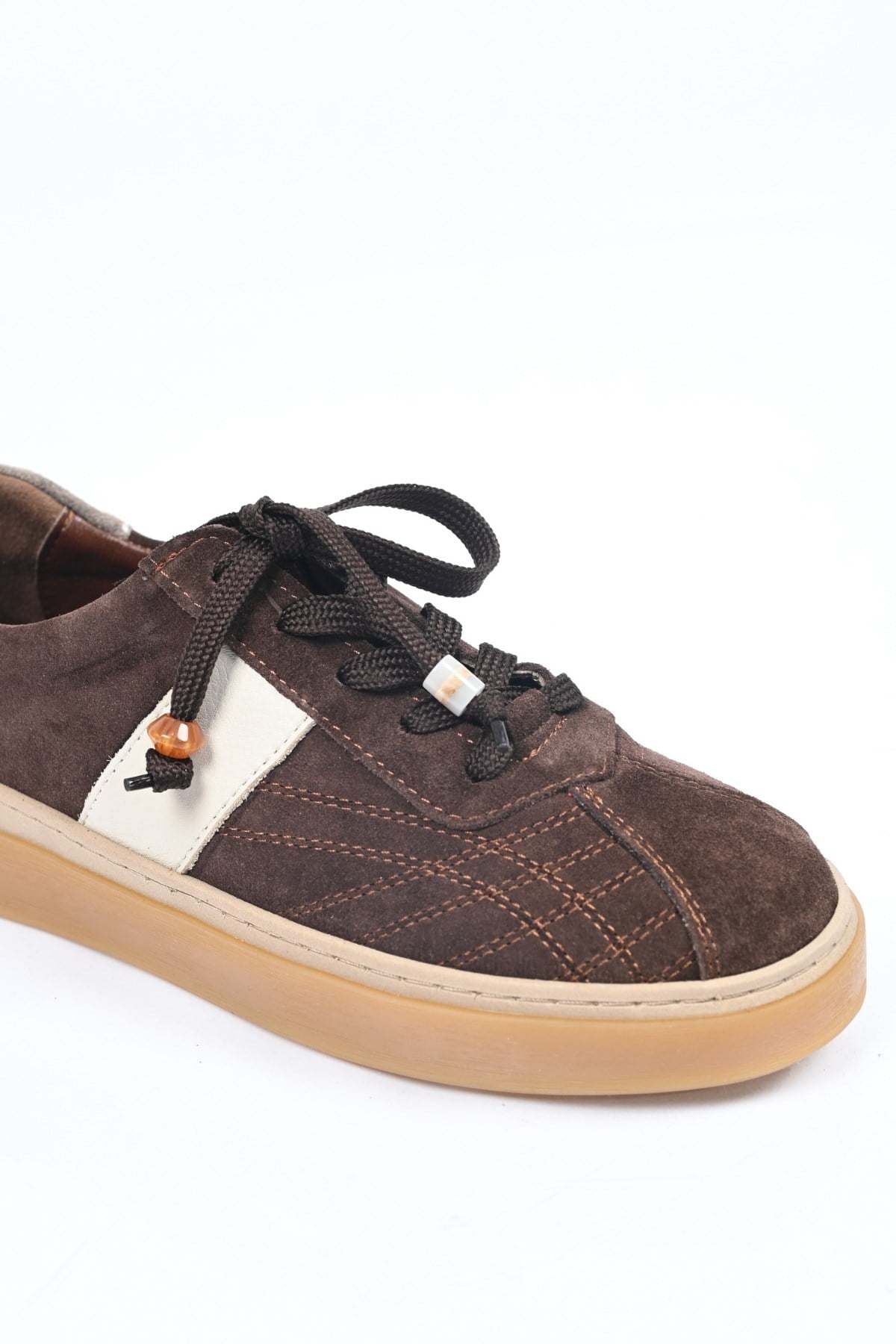Bestello Bağcıklı Termo Taban Hakiki Deri Sneaker 345-1428 Kadın Ayakkabı345-1428_KAHVE SUET_36Sneaker