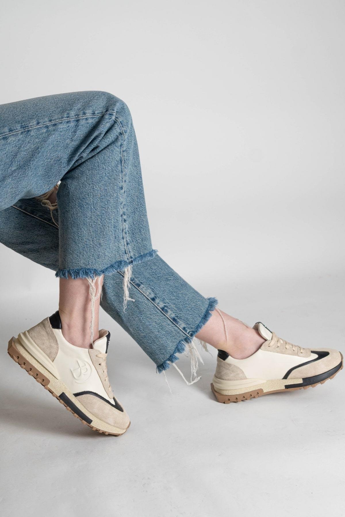 Bestello Bağcıklı Termo Taban Hakiki Deri Sneaker 101-24614-08 Kadın Ayakkabı101-24614-08_BEJ_36Sneaker