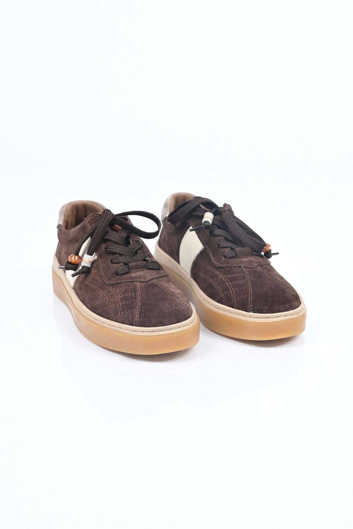 Bestello Bağcıklı Termo Taban Hakiki Deri Sneaker 345-1428 Kadın Ayakkabı345-1428_KAHVE SUET_36Sneaker