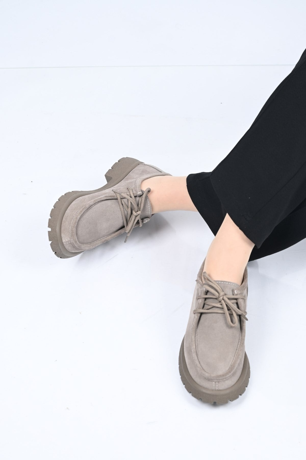 Bestello Bağcıklı Termo Taban Hakiki Deri Loafer 345-4247 Kadın Ayakkabı345-4247_VIZON SUET_36Loafers & Moccasins 