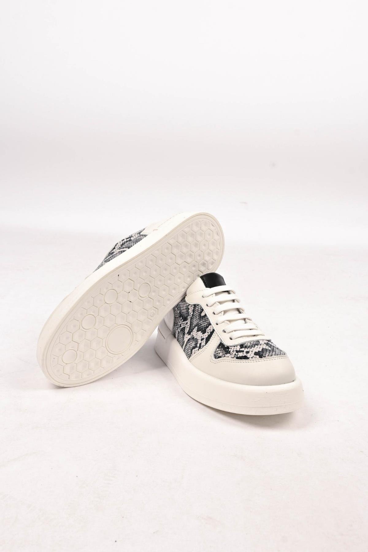 Bestello Bağcıklı Termo Taban Hakiki Deri Sneaker Ayakkabı 101-FARBI-52 Kadın Ayakkabı101-FARBI-52_BEYAZ_36Sneaker