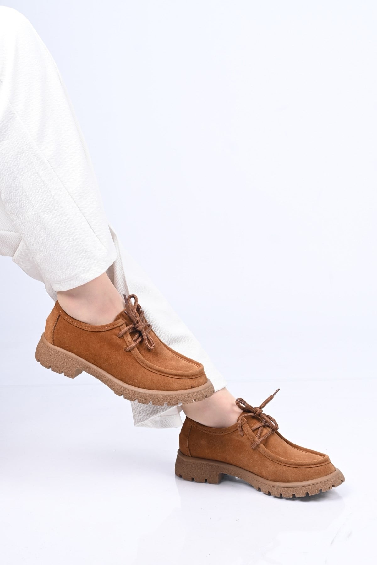 Bestello Bağcıklı Termo Taban Hakiki Deri Loafer 345-4247 Kadın Ayakkabı345-4247_TABA SUET_36Loafers & Moccasins 