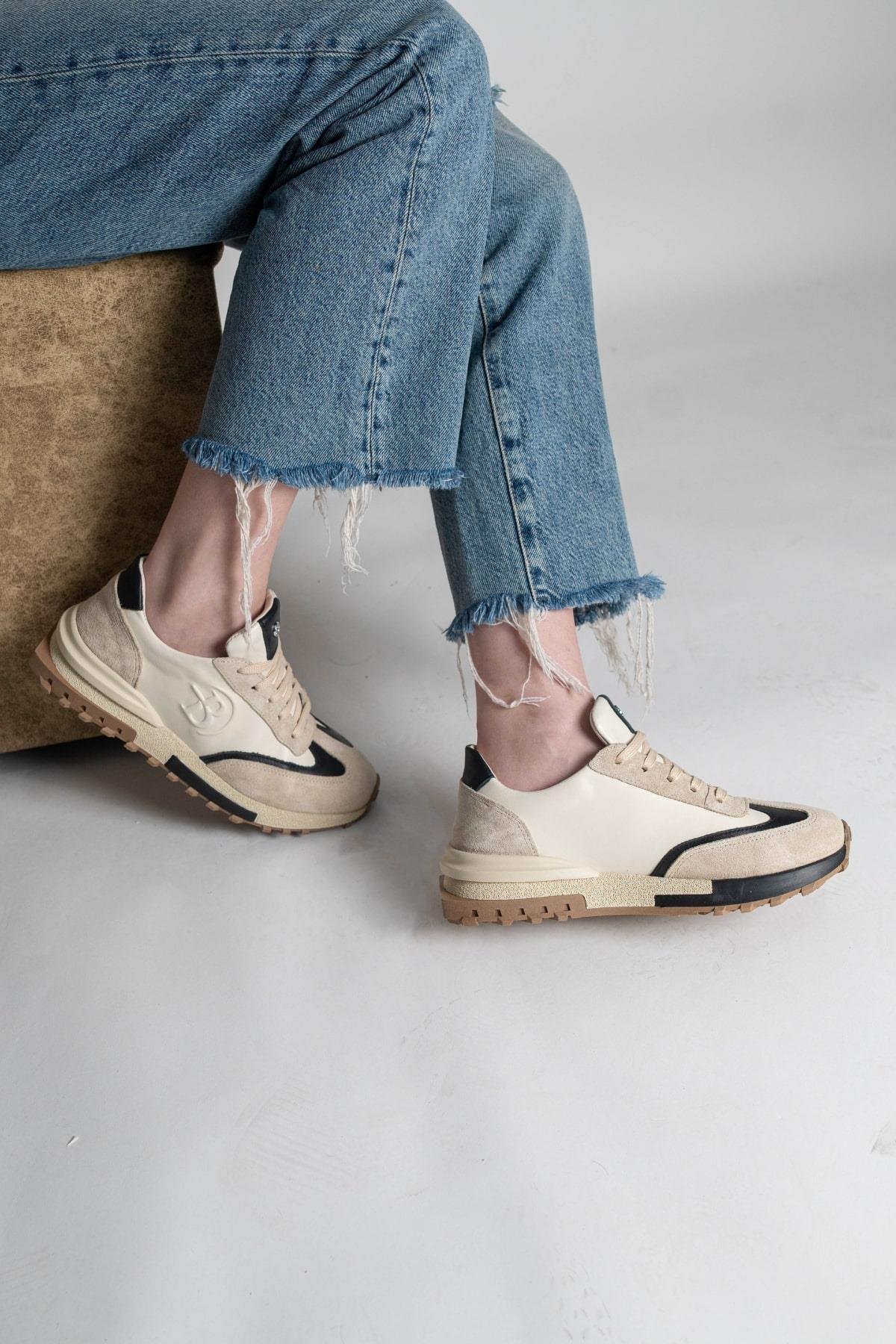 Bestello Bağcıklı Termo Taban Hakiki Deri Sneaker 101-24614-08 Kadın Ayakkabı101-24614-08_BEJ_36Sneaker