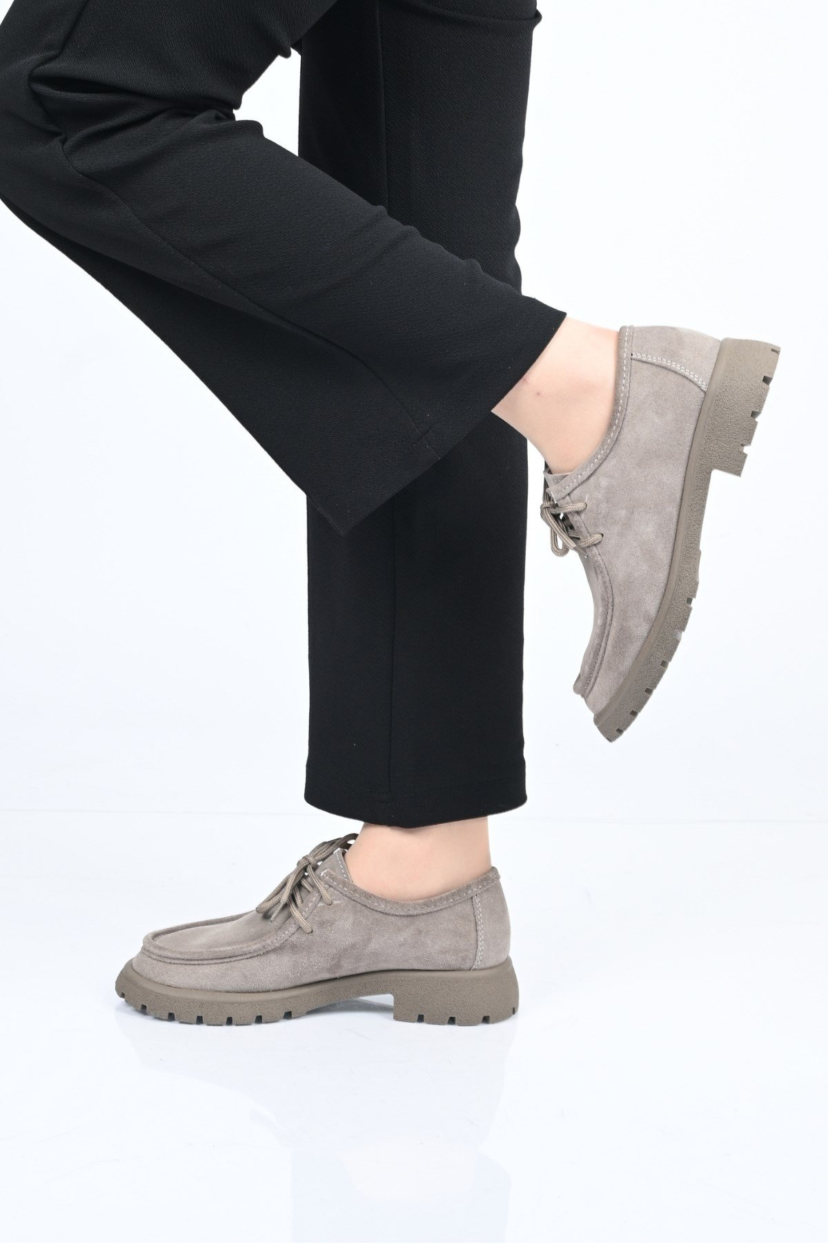 Bestello Bağcıklı Termo Taban Hakiki Deri Loafer 345-4247 Kadın Ayakkabı345-4247_VIZON SUET_36Loafers & Moccasins 