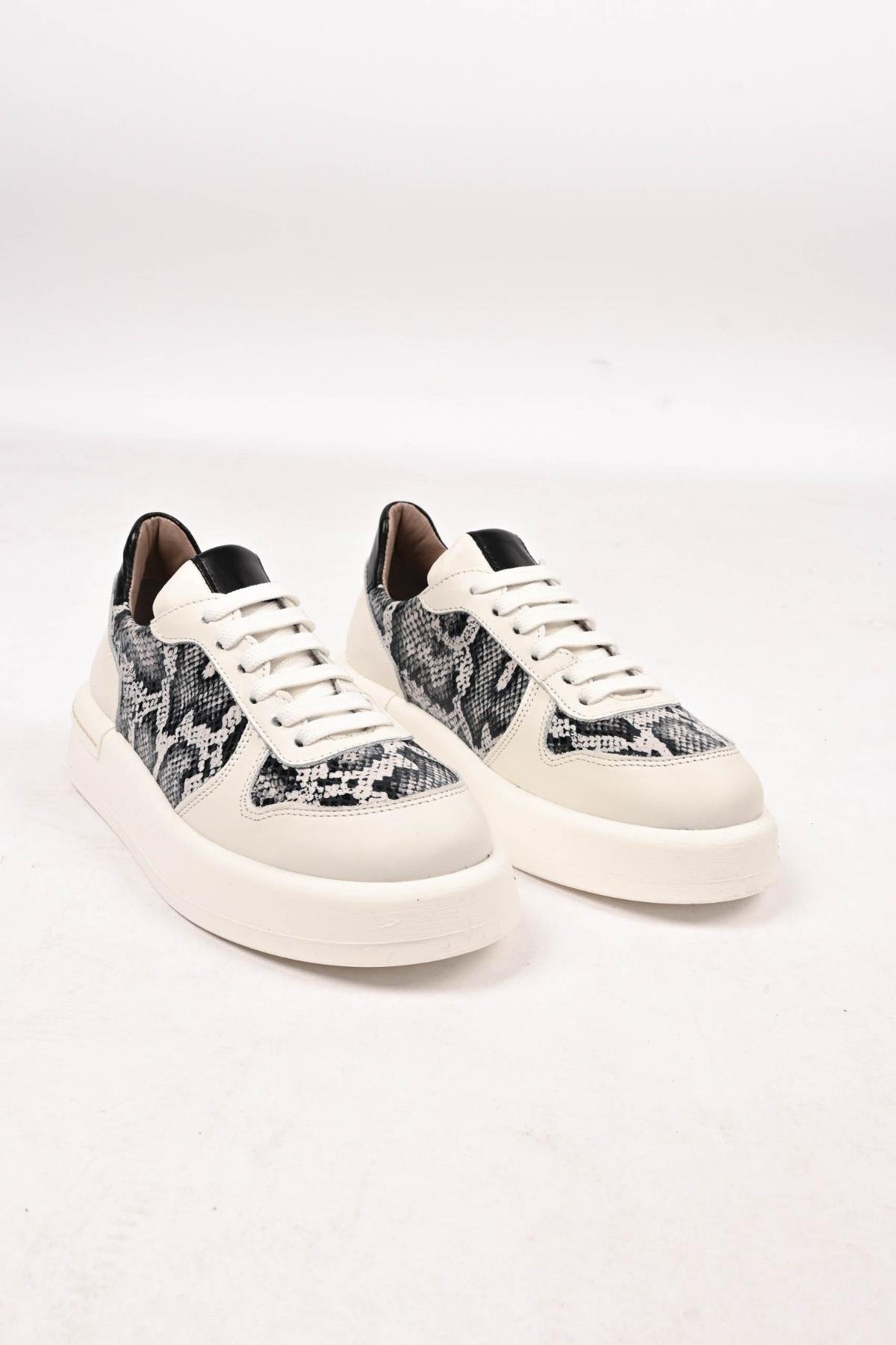 Bestello Bağcıklı Termo Taban Hakiki Deri Sneaker Ayakkabı 101-FARBI-52 Kadın Ayakkabı101-FARBI-52_BEYAZ_36Sneaker