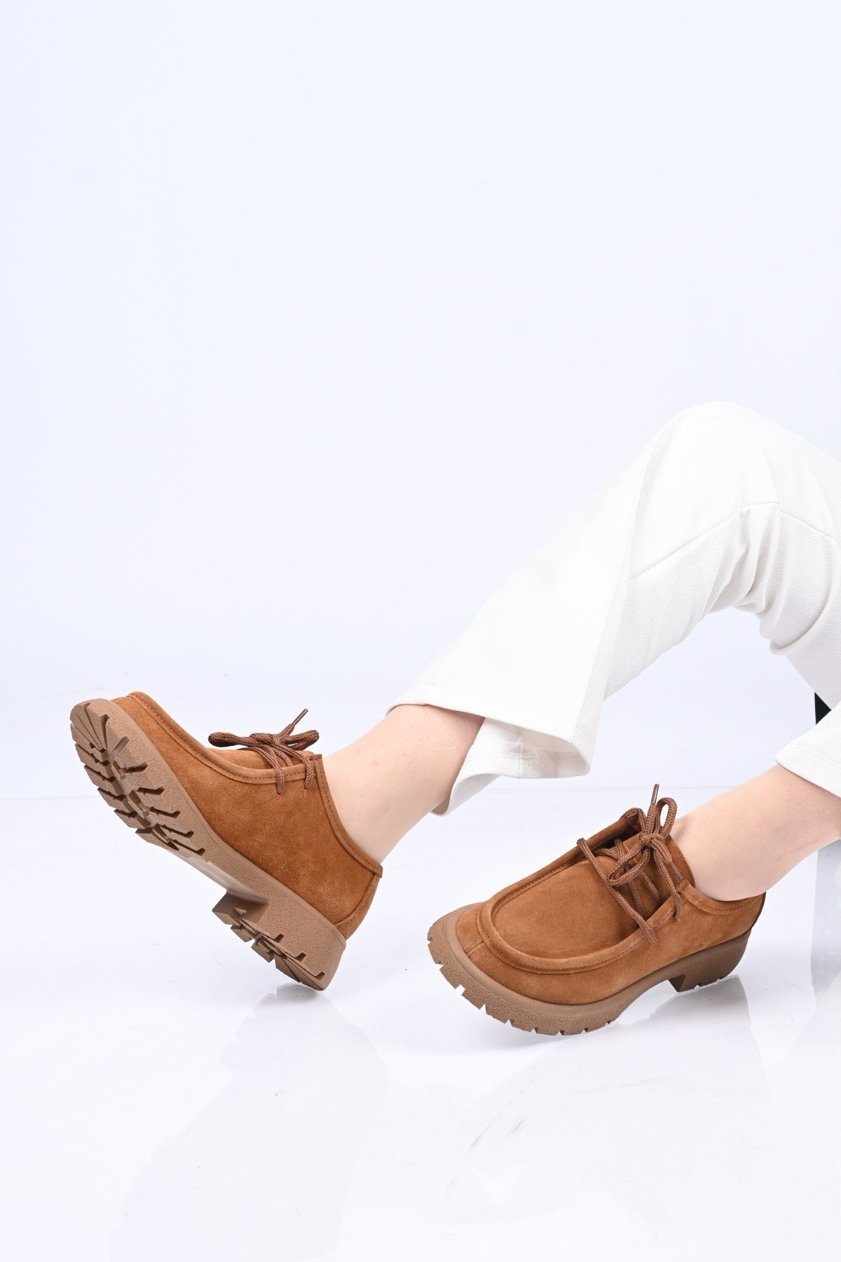 Bestello Bağcıklı Termo Taban Hakiki Deri Loafer 345-4247 Kadın Ayakkabı345-4247_TABA SUET_36Loafers & Moccasins 