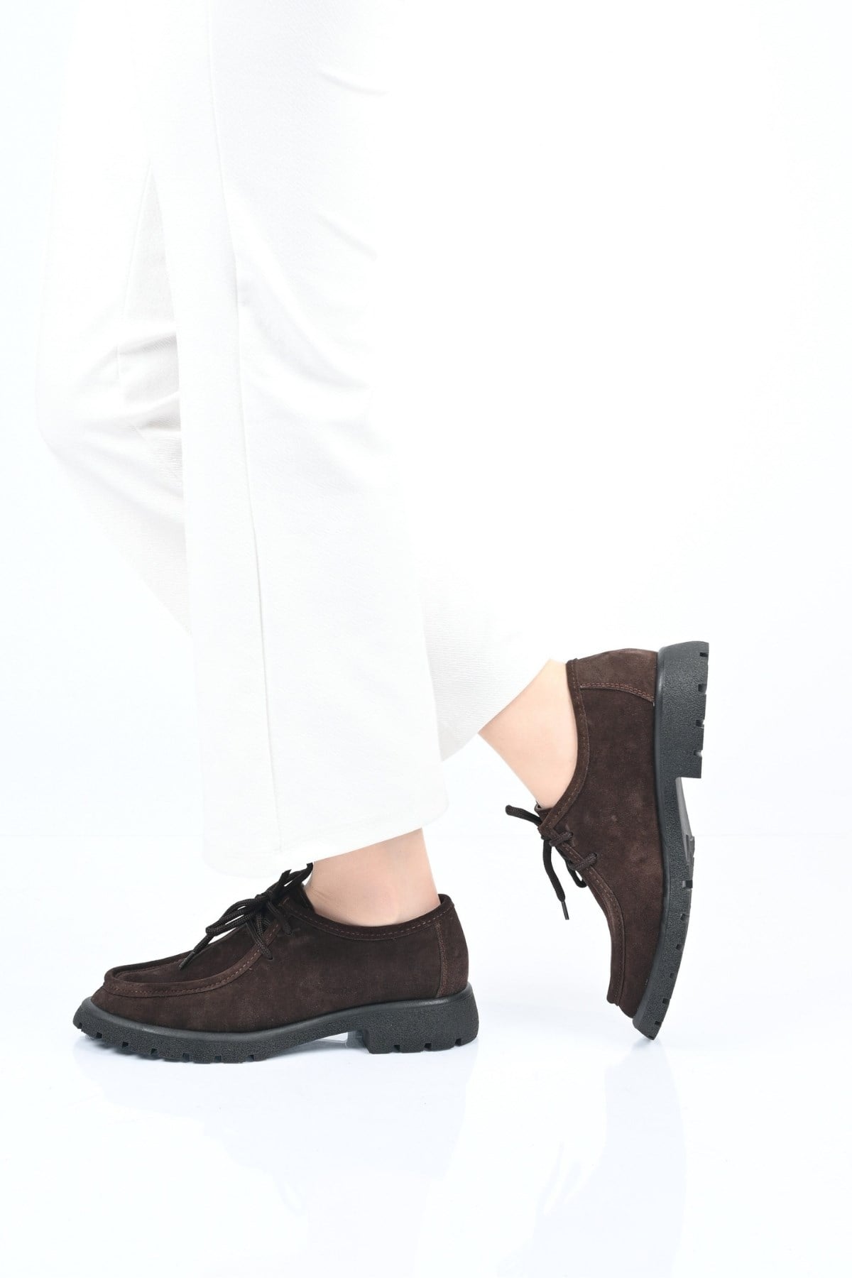Bestello Bağcıklı Termo Taban Hakiki Deri Loafer 345-4247 Kadın Ayakkabı345-4247_KAHVE SUET_36Loafers & Moccasins 