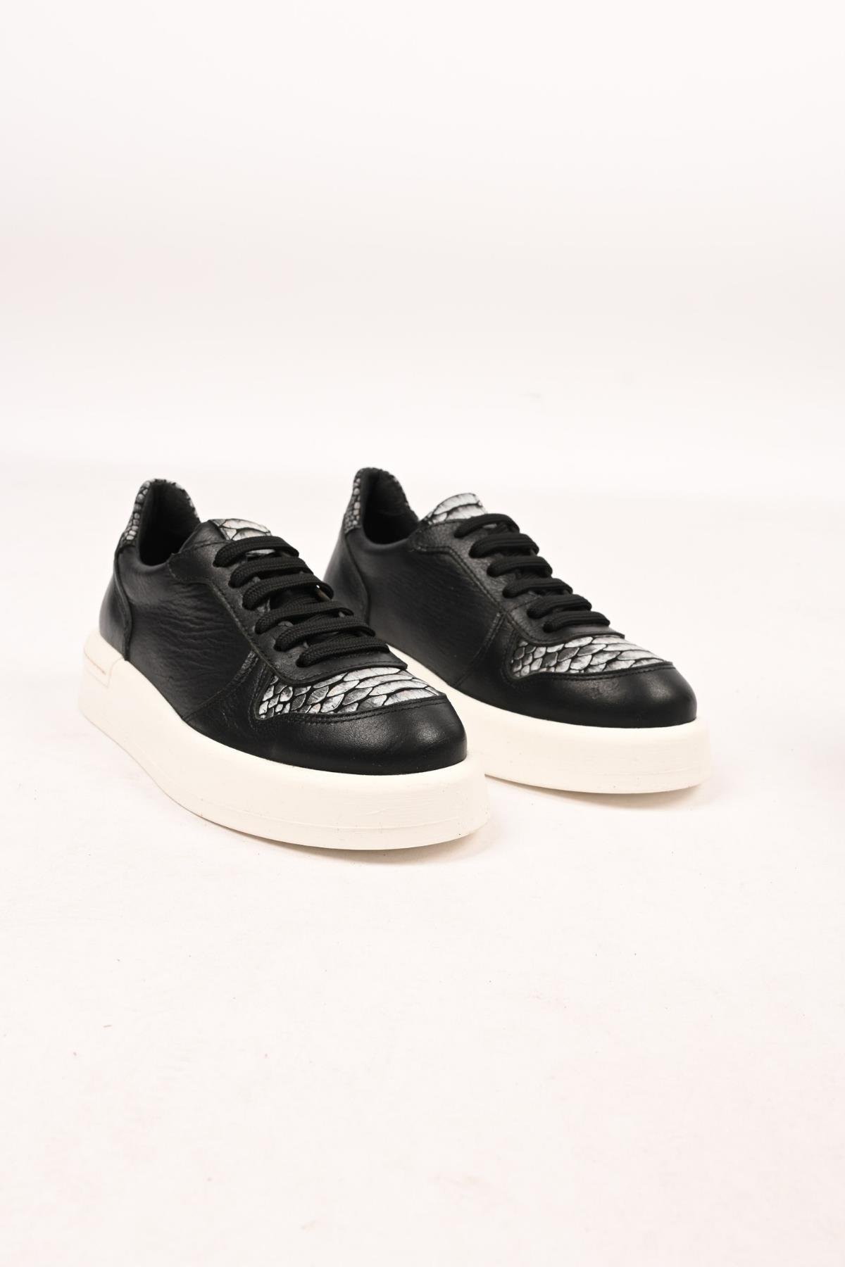 Bestello Bağcıklı Termo Taban Hakiki Deri Sneaker Ayakkabı 101-FARBI-52 Kadın Ayakkabı101-FARBI-52_SIYAH_36Sneaker