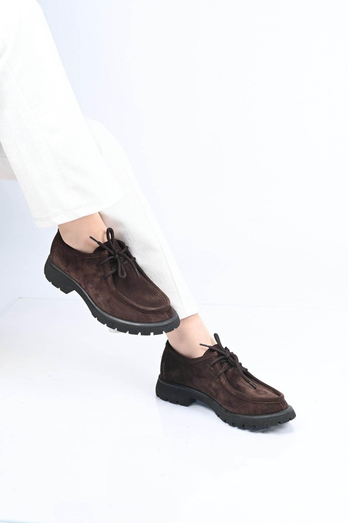 Bestello Bağcıklı Termo Taban Hakiki Deri Loafer 345-4247 Kadın Ayakkabı345-4247_KAHVE SUET_36Loafers & Moccasins 