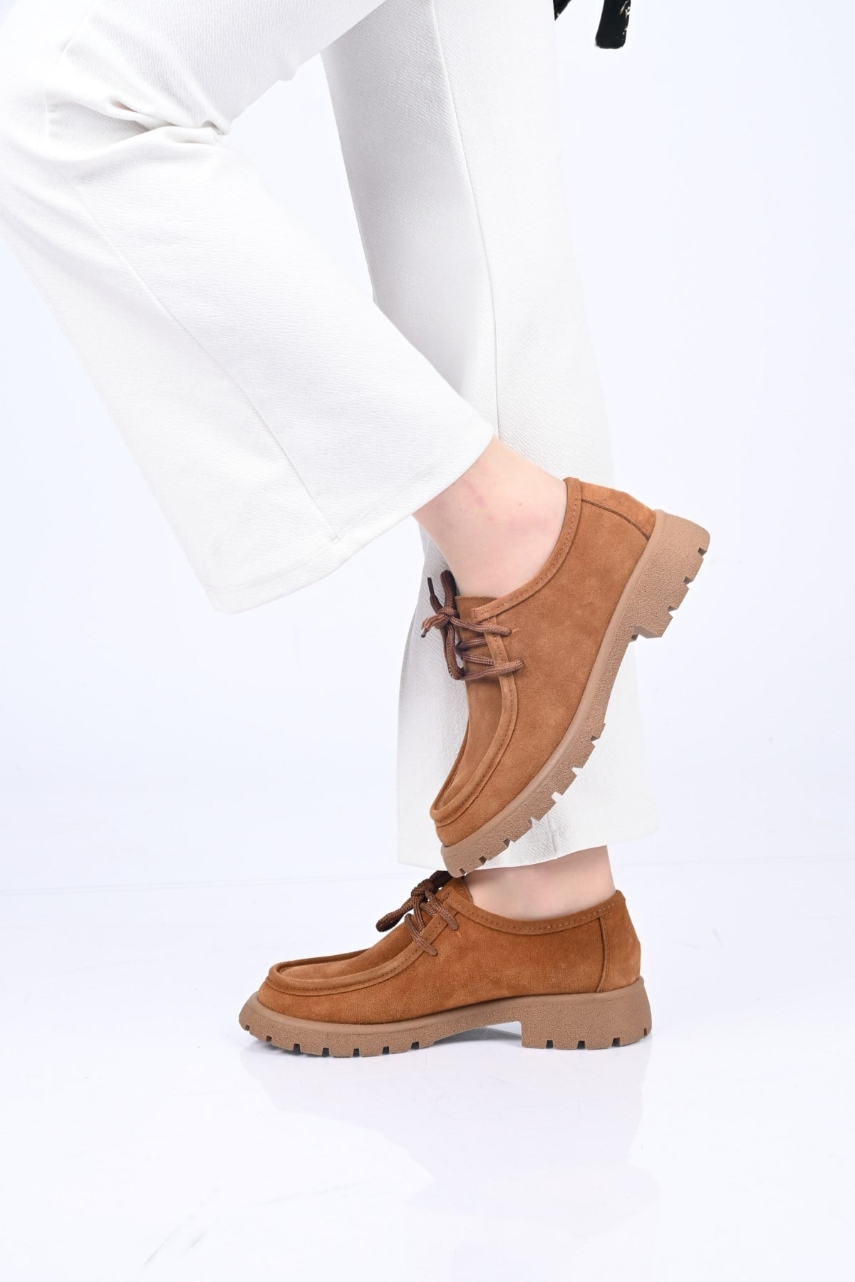 Bestello Bağcıklı Termo Taban Hakiki Deri Loafer 345-4247 Kadın Ayakkabı345-4247_TABA SUET_36Loafers & Moccasins 