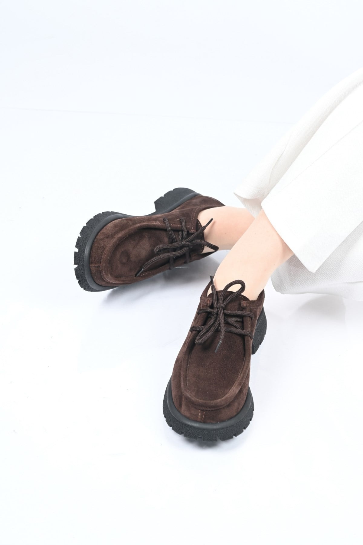 Bestello Bağcıklı Termo Taban Hakiki Deri Loafer 345-4247 Kadın Ayakkabı345-4247_KAHVE SUET_36Loafers & Moccasins 