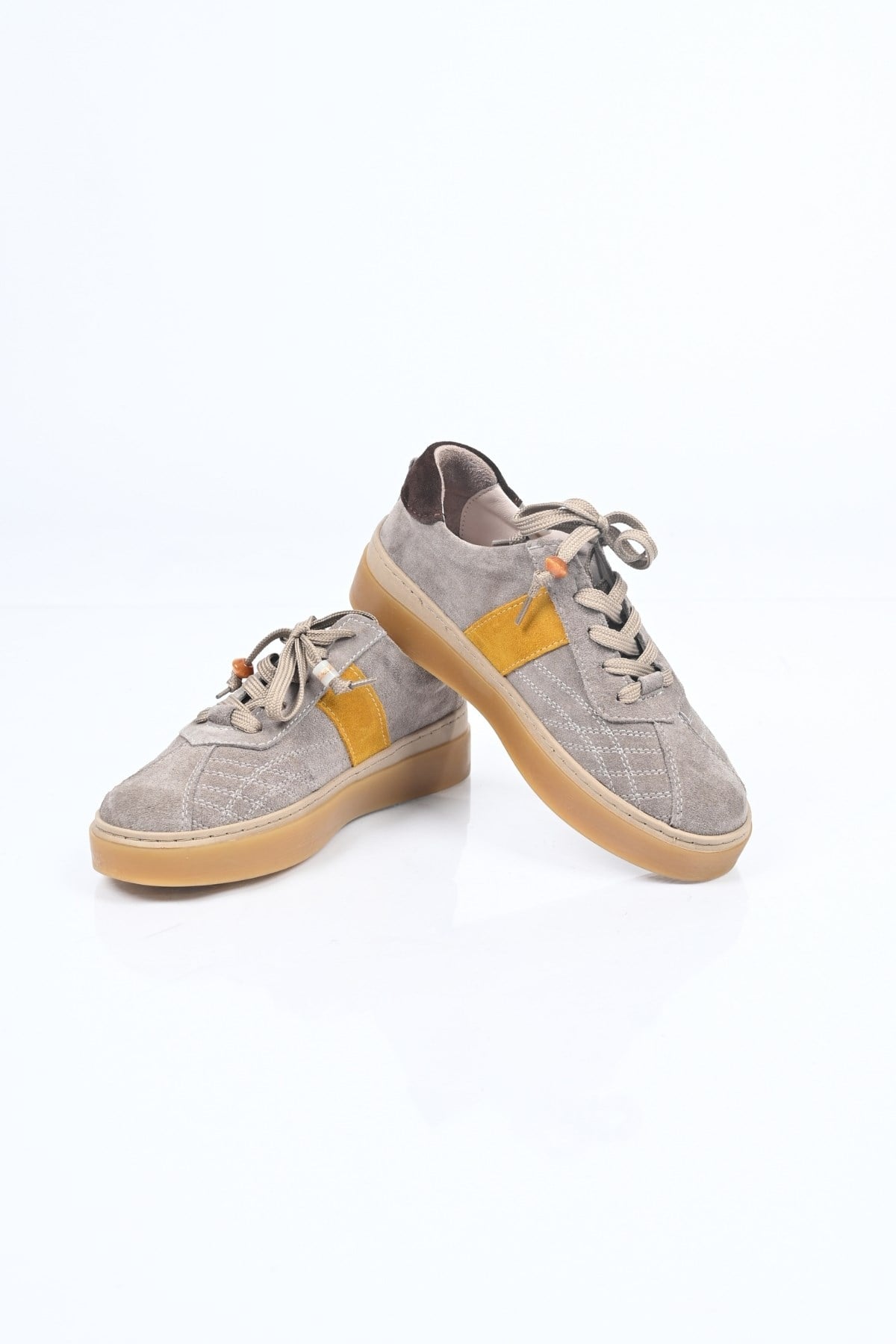 Bestello Bağcıklı Termo Taban Hakiki Deri Sneaker 345-1428 Kadın Ayakkabı345-1428_VIZON SUET_36Sneaker