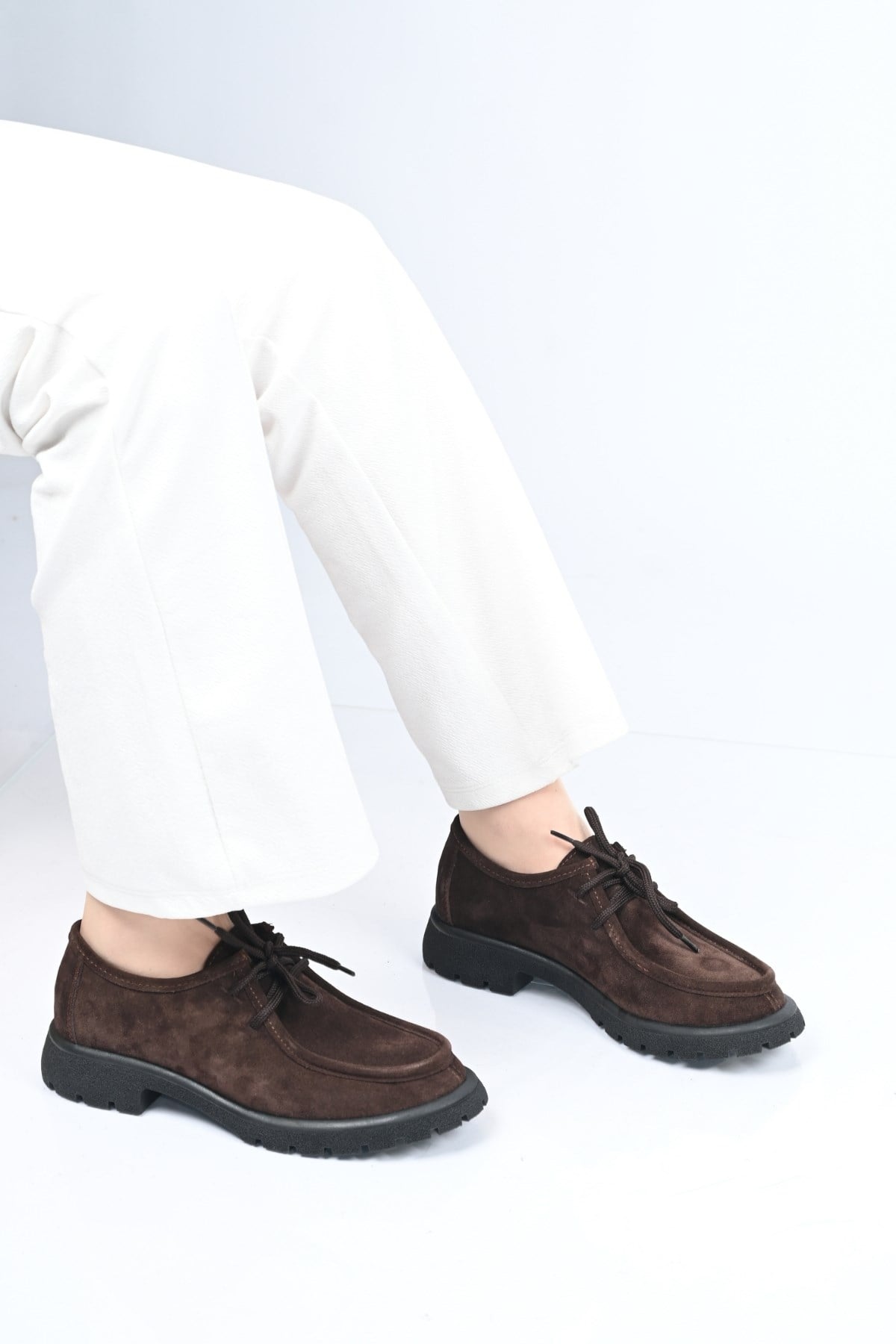 Bestello Bağcıklı Termo Taban Hakiki Deri Loafer 345-4247 Kadın Ayakkabı345-4247_KAHVE SUET_36Loafers & Moccasins 