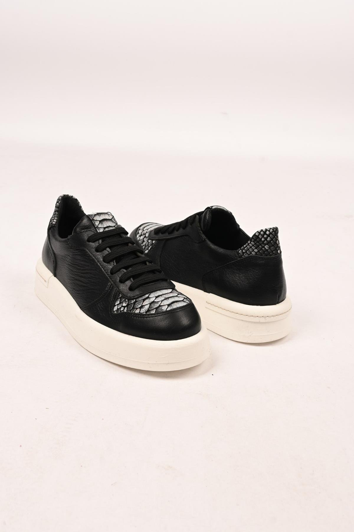 Bestello Bağcıklı Termo Taban Hakiki Deri Sneaker Ayakkabı 101-FARBI-52 Kadın Ayakkabı101-FARBI-52_SIYAH_36Sneaker