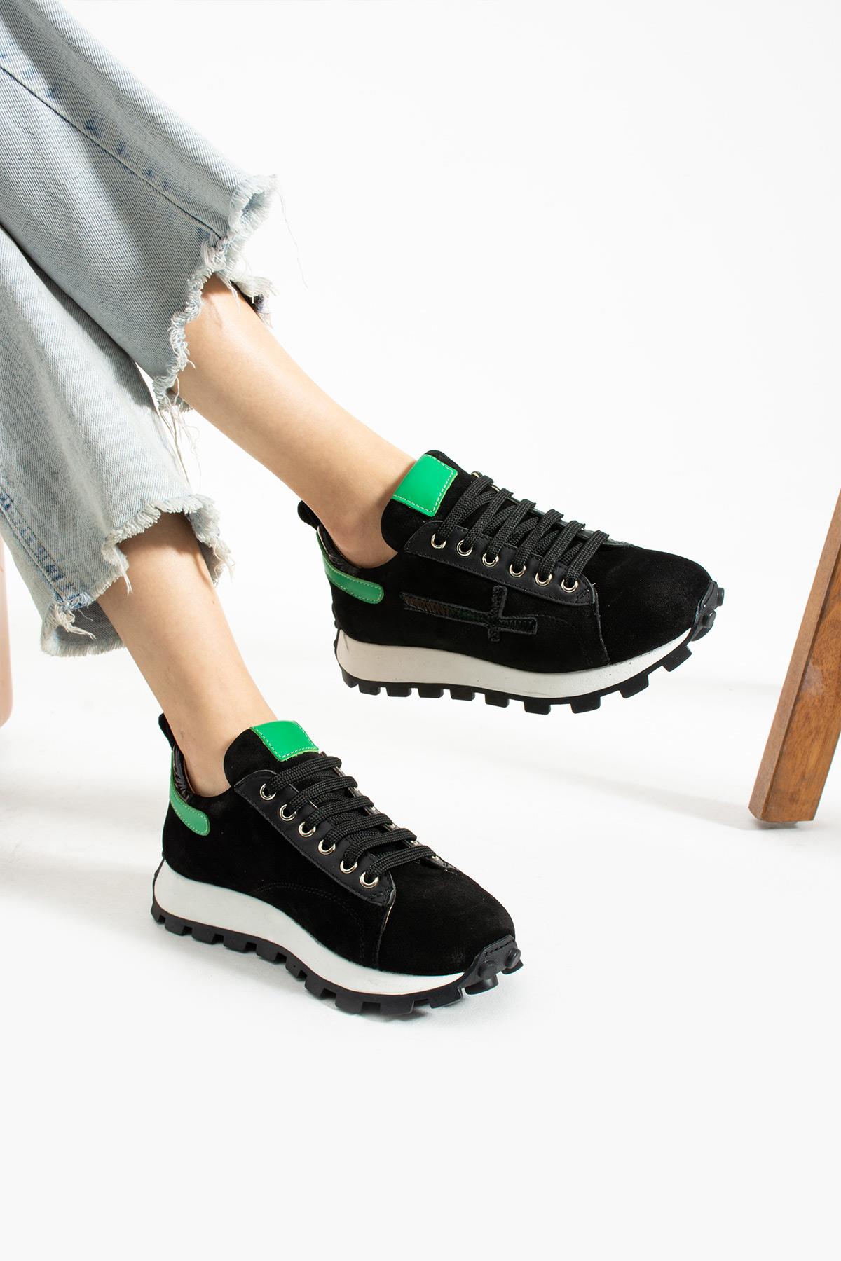 Bestello Bağcıklı Termo Taban Sneaker 331-UNO12-13 Kadın Ayakkabı331-UNO12-13_SIYAH SUET_36Sneaker