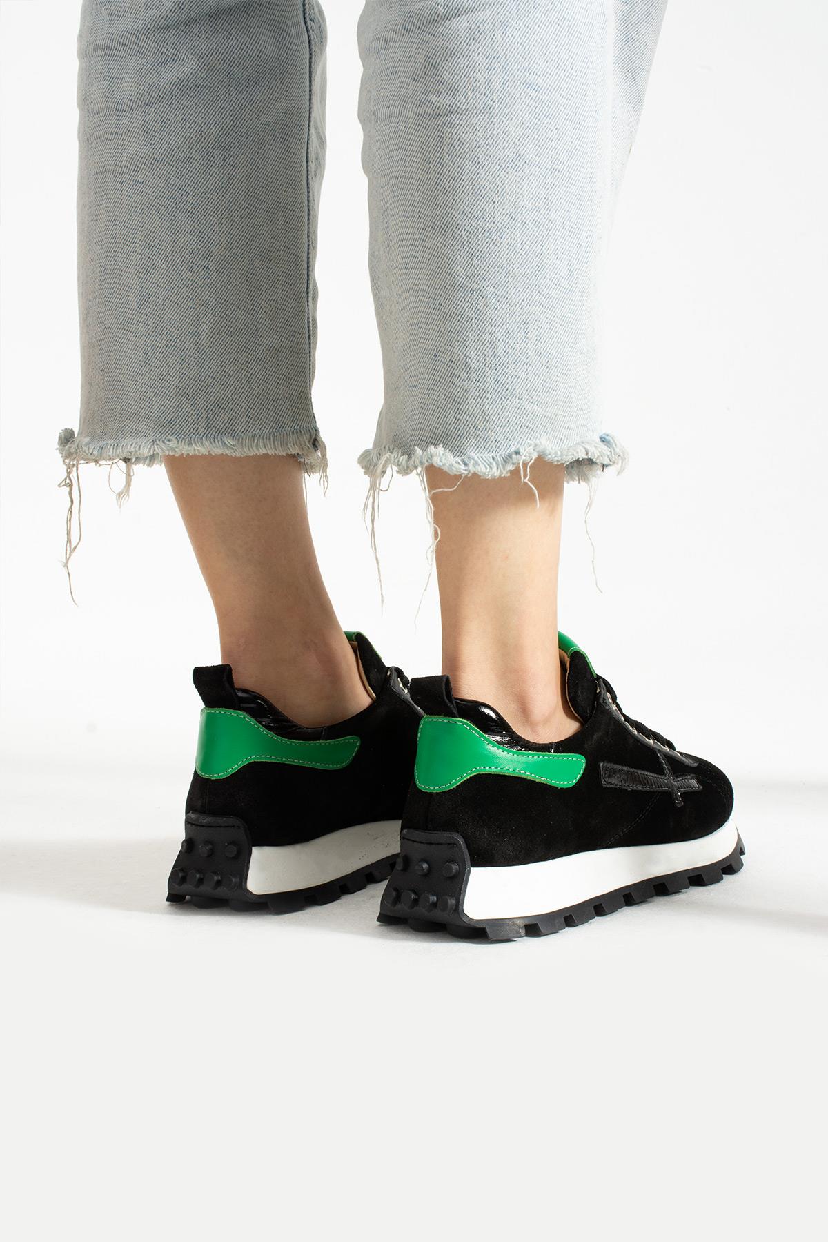 Bestello Bağcıklı Termo Taban Sneaker 331-UNO12-13 Kadın Ayakkabı331-UNO12-13_SIYAH SUET_36Sneaker