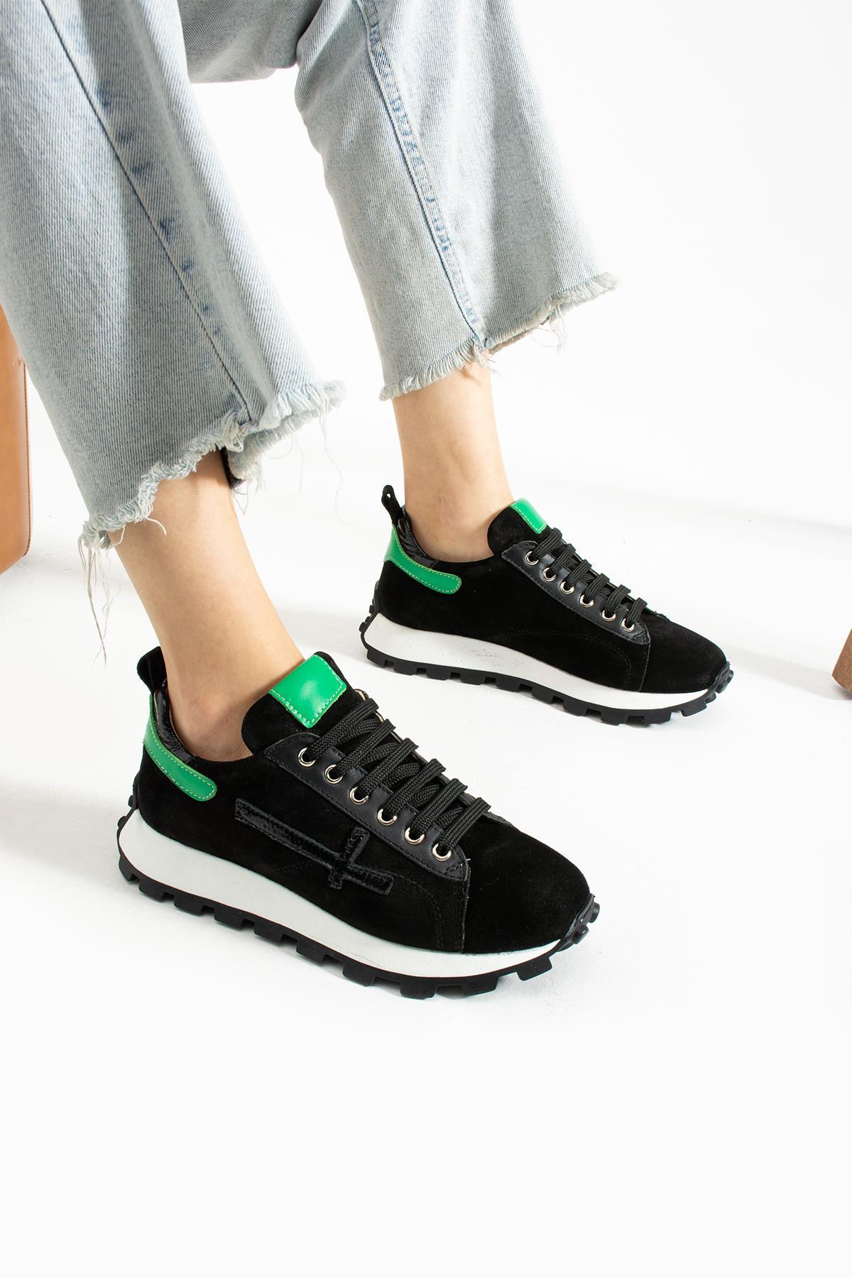 Bestello Bağcıklı Termo Taban Sneaker 331-UNO12-13 Kadın Ayakkabı331-UNO12-13_SIYAH SUET_36Sneaker