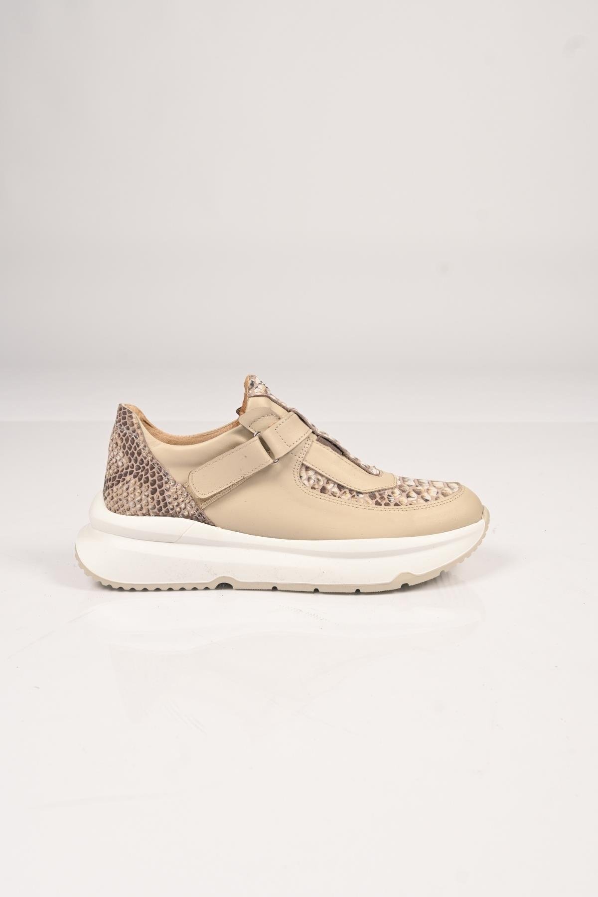 Bestello Bağcıksız Cırtlı Eva Taban Hakiki Deri Sneaker 101-8065-05 Kadın Ayakkabı101-8065-05_BEJ_36Sneaker
