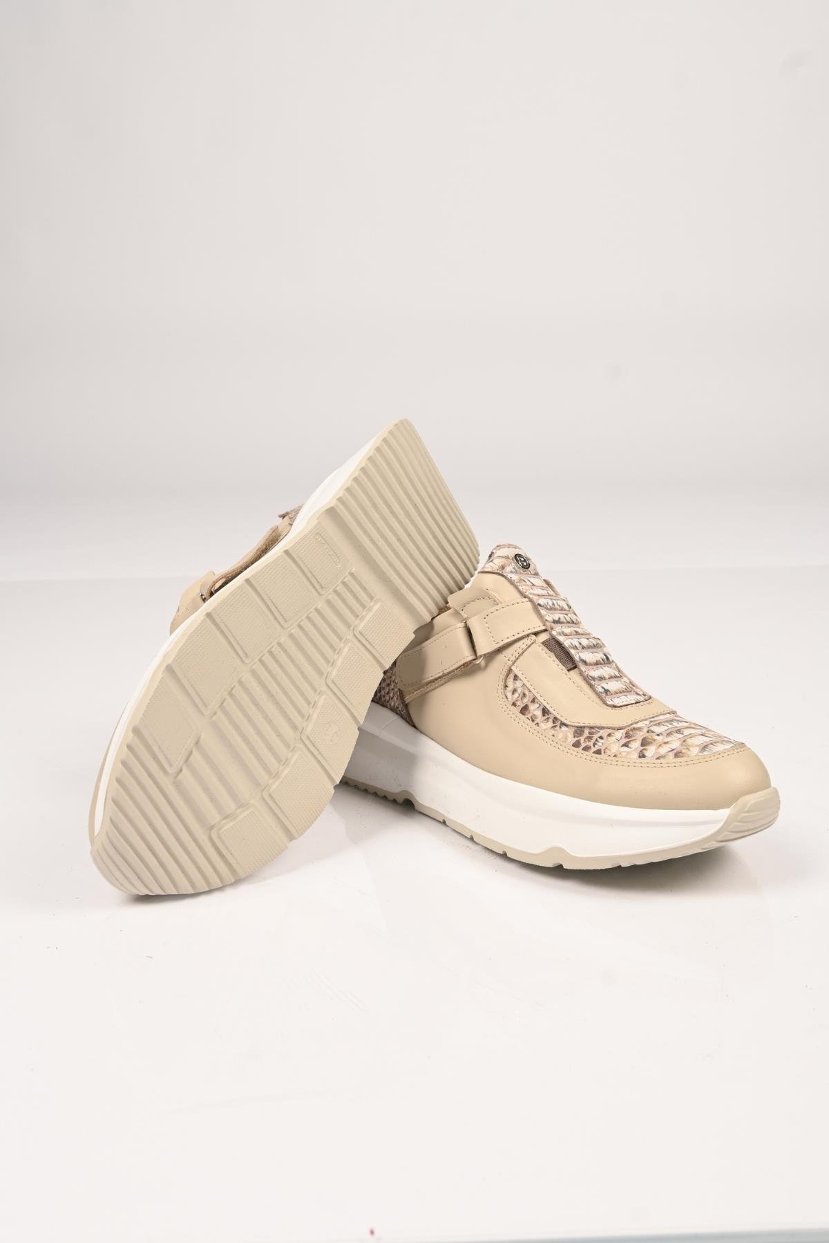 Bestello Bağcıksız Cırtlı Eva Taban Hakiki Deri Sneaker 101-8065-05 Kadın Ayakkabı101-8065-05_BEJ_36Sneaker