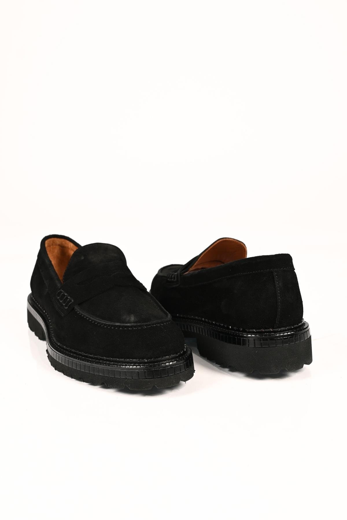Bestello Bağcıksız  Eva Taban Hakiki Deri Loafer 174-802 Erkek Ayakkabı174-802_SIYAH SUET_40Loafer