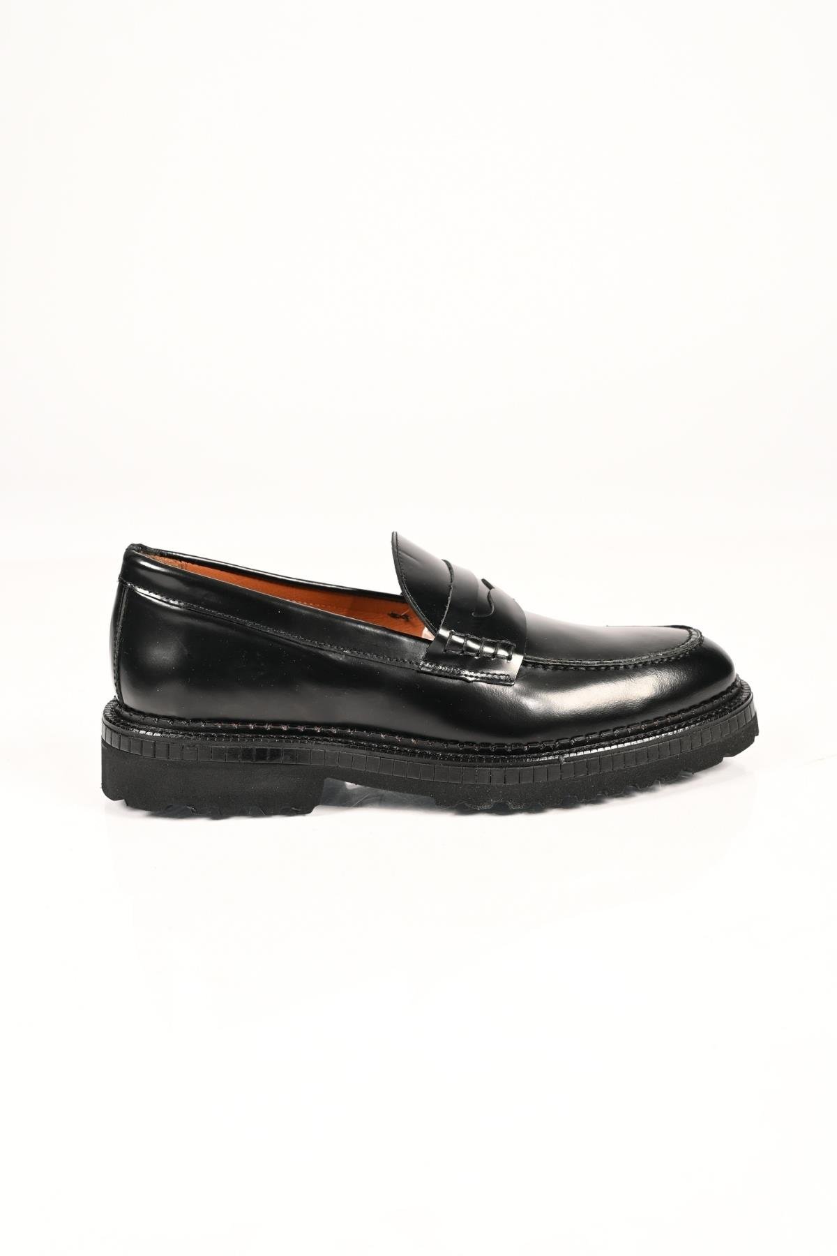 Bestello Bağcıksız  Eva Taban Hakiki Deri Loafer 174-802 Erkek Ayakkabı174-802_SIYAH ACMA_40Loafer