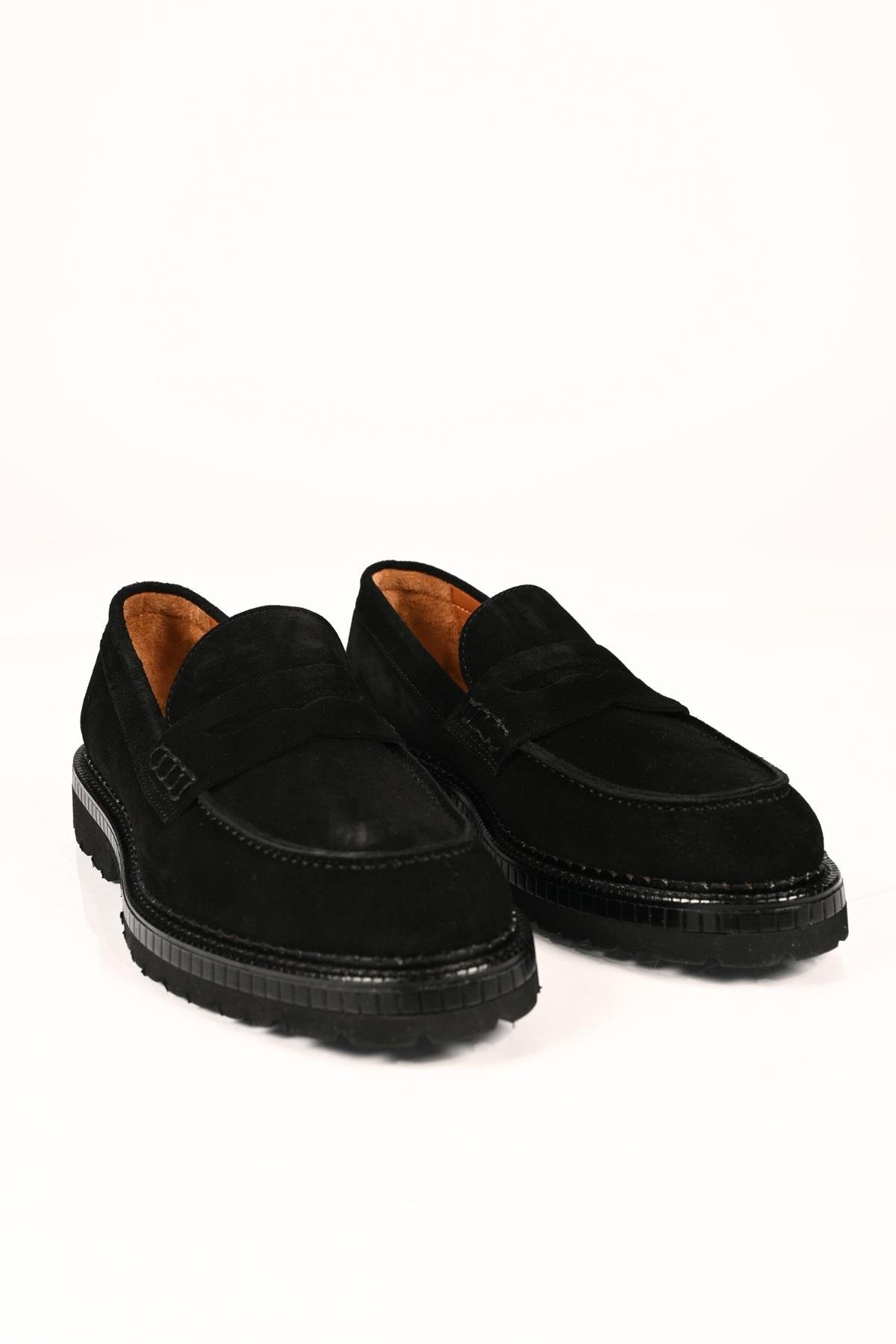 Bestello Bağcıksız  Eva Taban Hakiki Deri Loafer 174-802 Erkek Ayakkabı174-802_SIYAH SUET_40Loafer