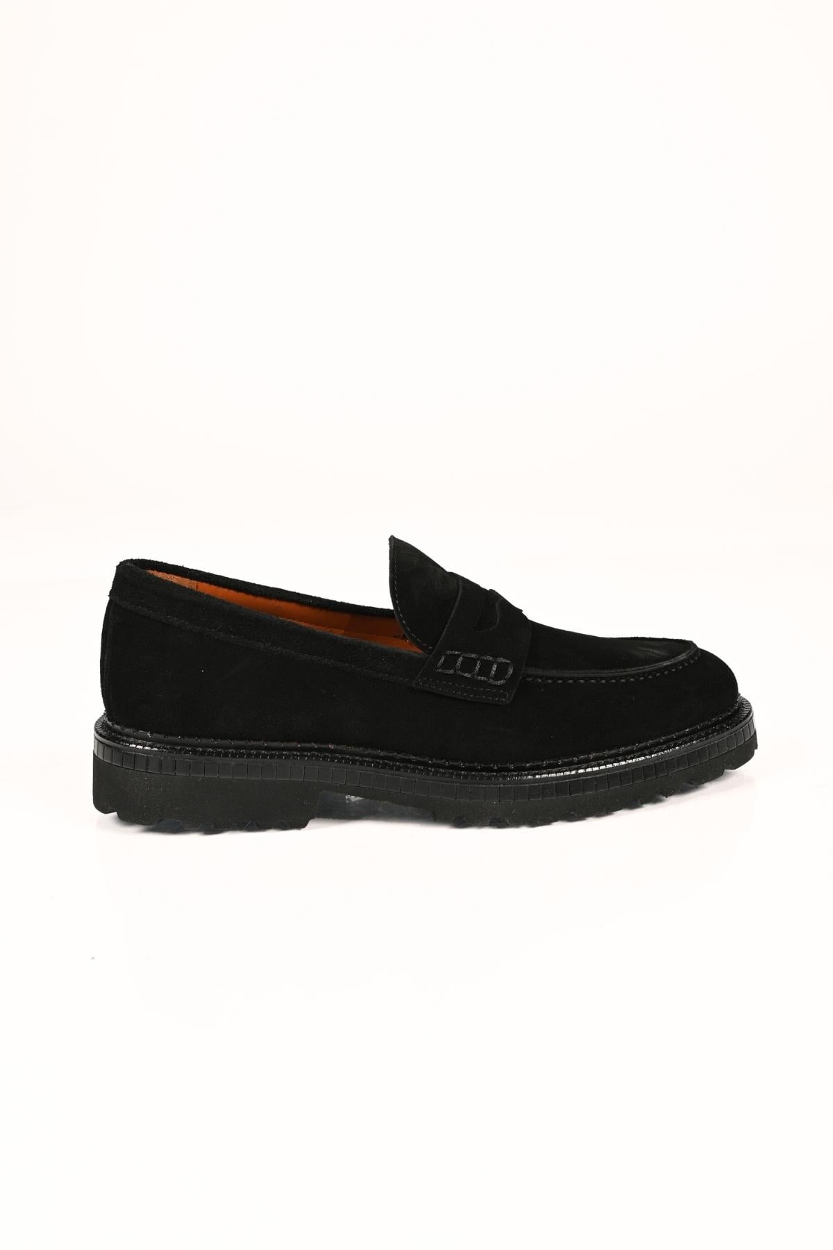 Bestello Bağcıksız  Eva Taban Hakiki Deri Loafer 174-802 Erkek Ayakkabı174-802_SIYAH SUET_40Loafer
