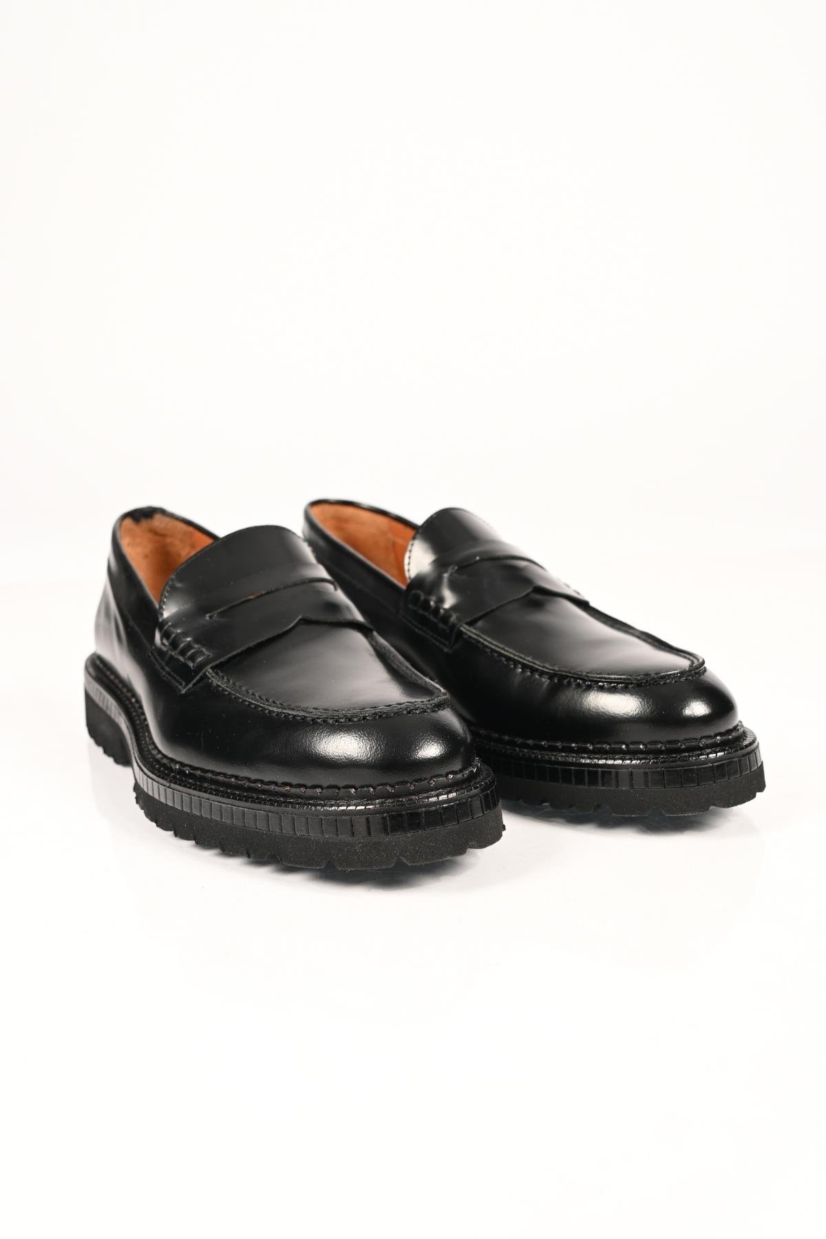 Bestello Bağcıksız  Eva Taban Hakiki Deri Loafer 174-802 Erkek Ayakkabı174-802_SIYAH ACMA_40Loafer