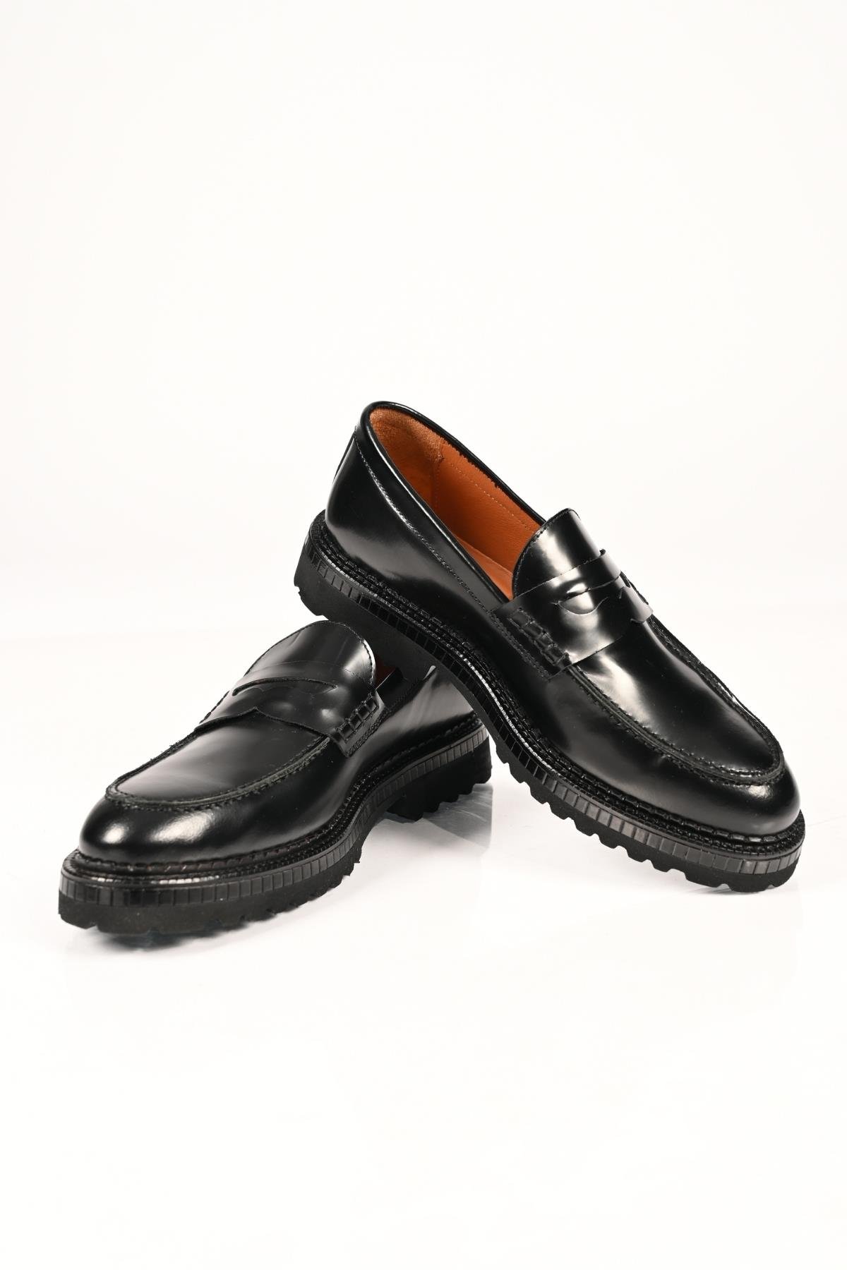 Bestello Bağcıksız  Eva Taban Hakiki Deri Loafer 174-802 Erkek Ayakkabı174-802_SIYAH ACMA_40Loafer