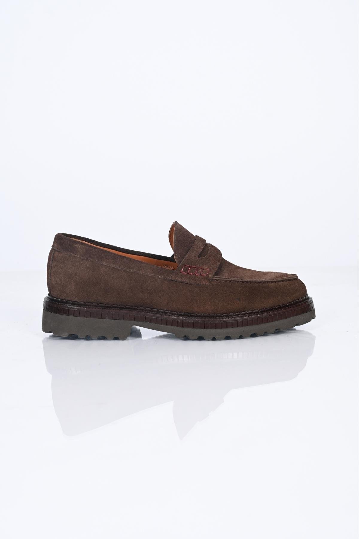 Bestello Bağcıksız  Eva Taban Hakiki Deri Loafer 174-802 Erkek Ayakkabı174-802_KAHVE SUET_40Loafer