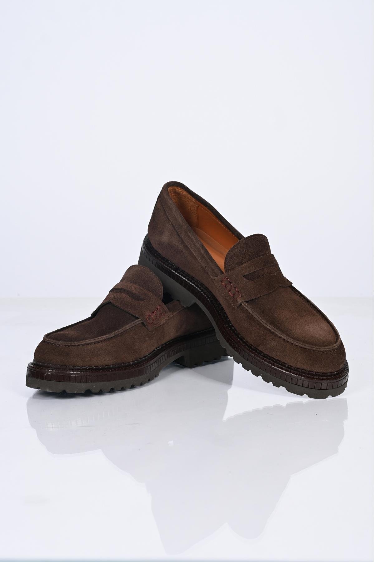 Bestello Bağcıksız  Eva Taban Hakiki Deri Loafer 174-802 Erkek Ayakkabı174-802_KAHVE SUET_40Loafer